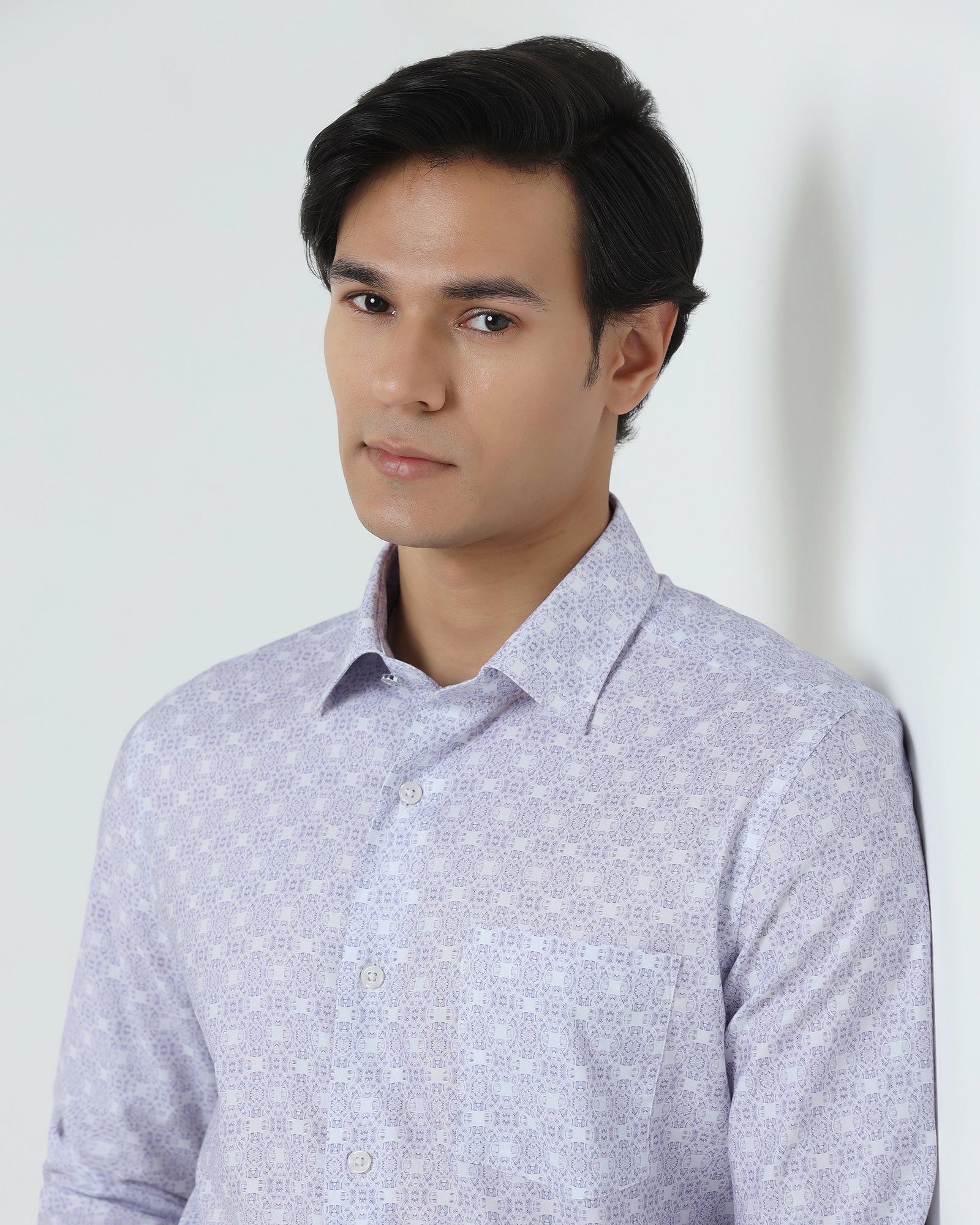 Formal Plum Printed Shirt - Drum