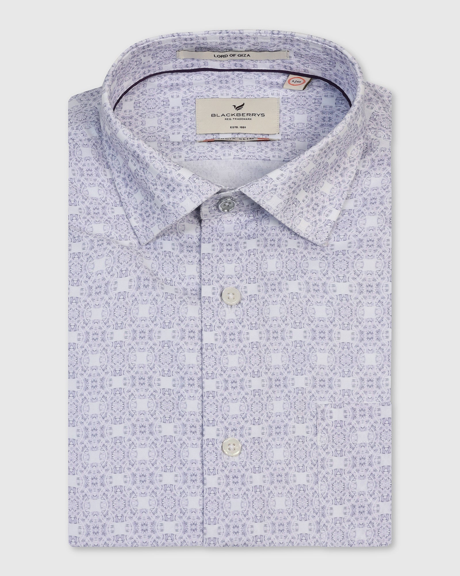 Formal Plum Printed Shirt - Drum