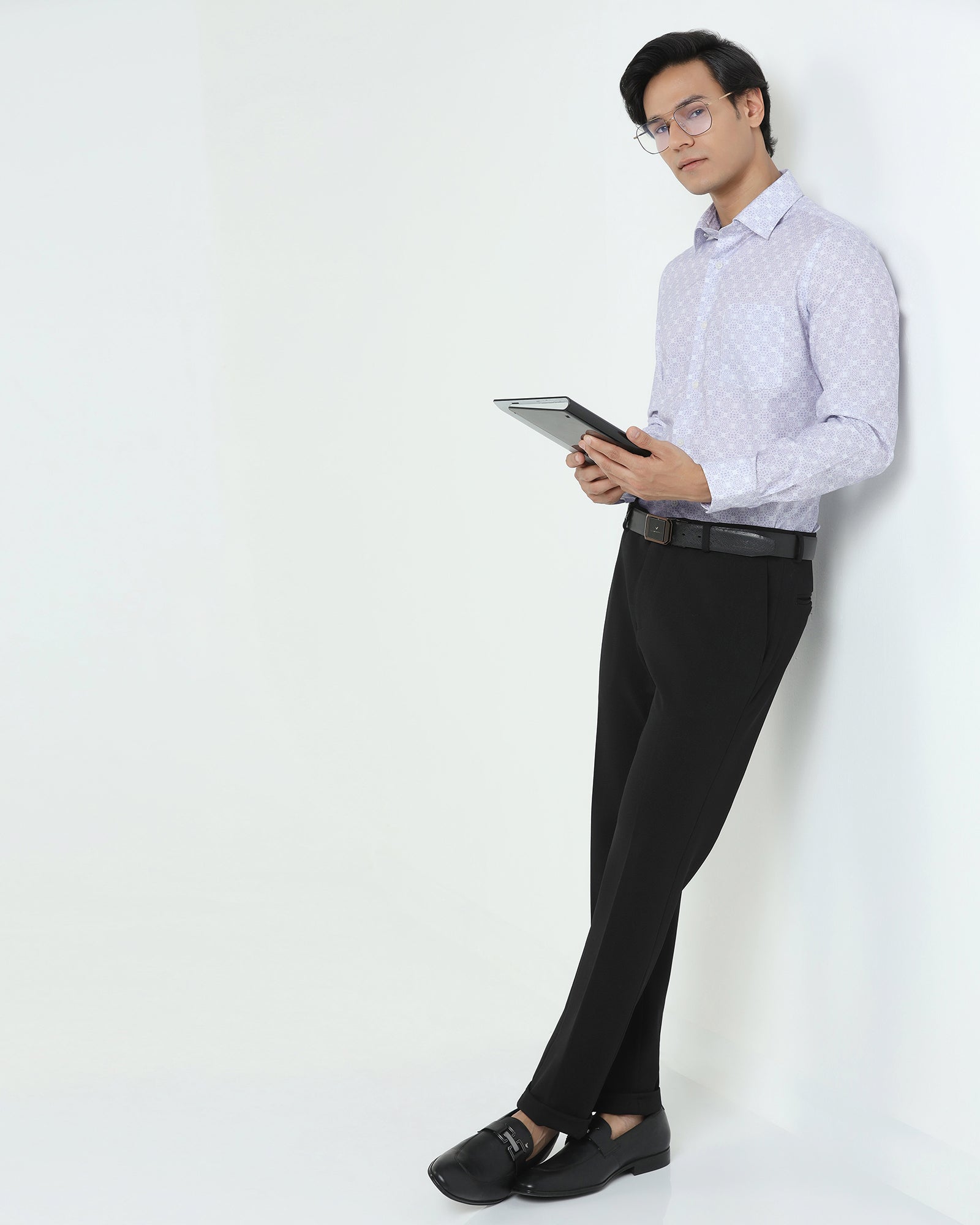 Formal Plum Printed Shirt - Drum