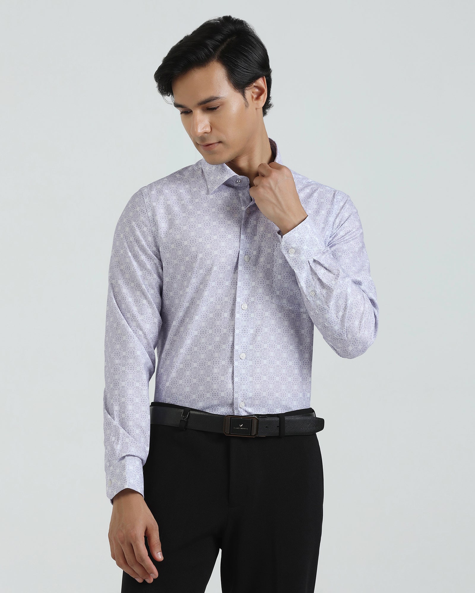 Formal Plum Printed Shirt - Drum