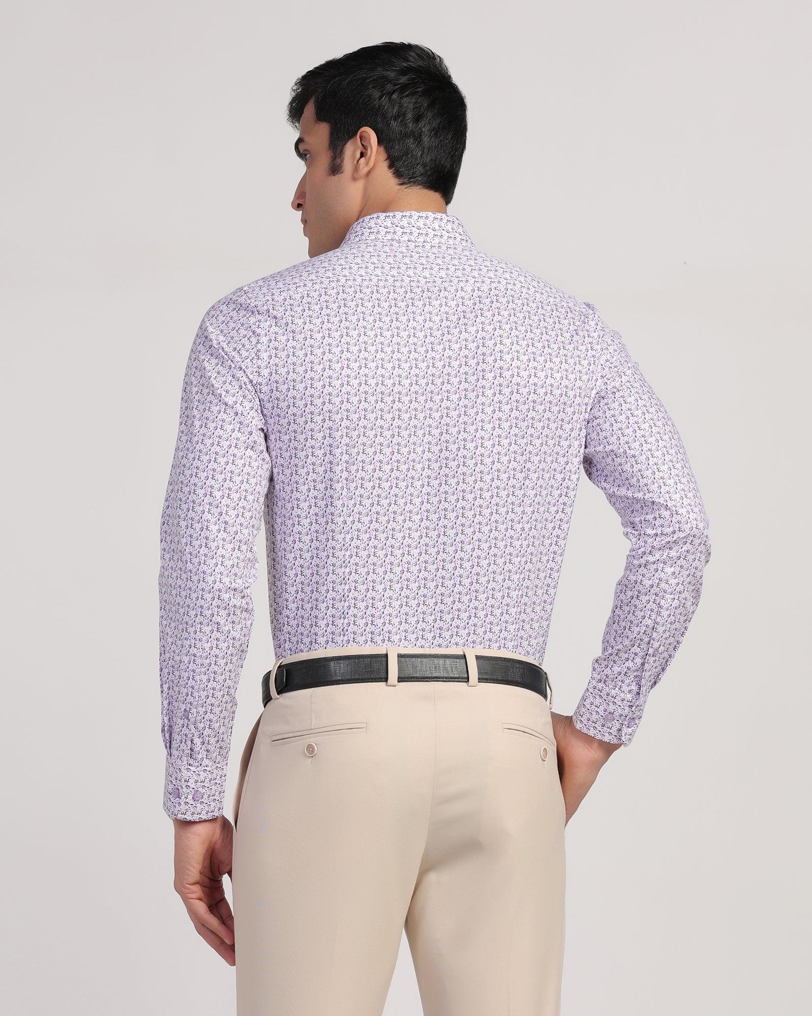 Formal Plum Printed Shirt - Avos - Blackberrys