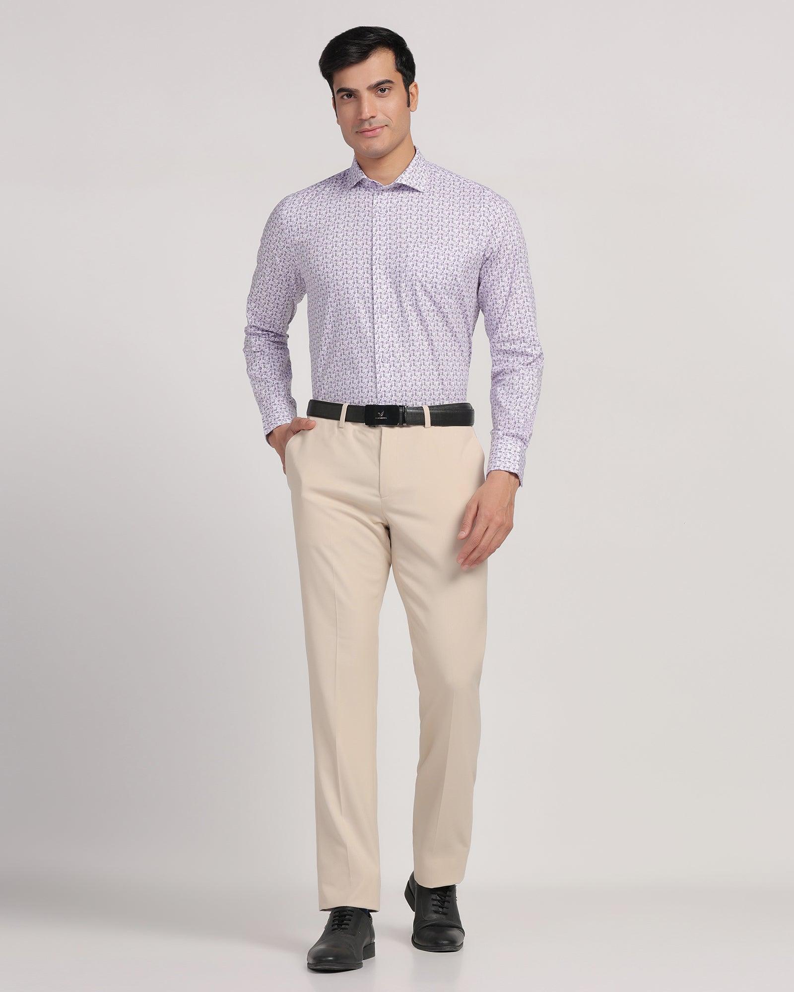 Formal Plum Printed Shirt - Avos - Blackberrys