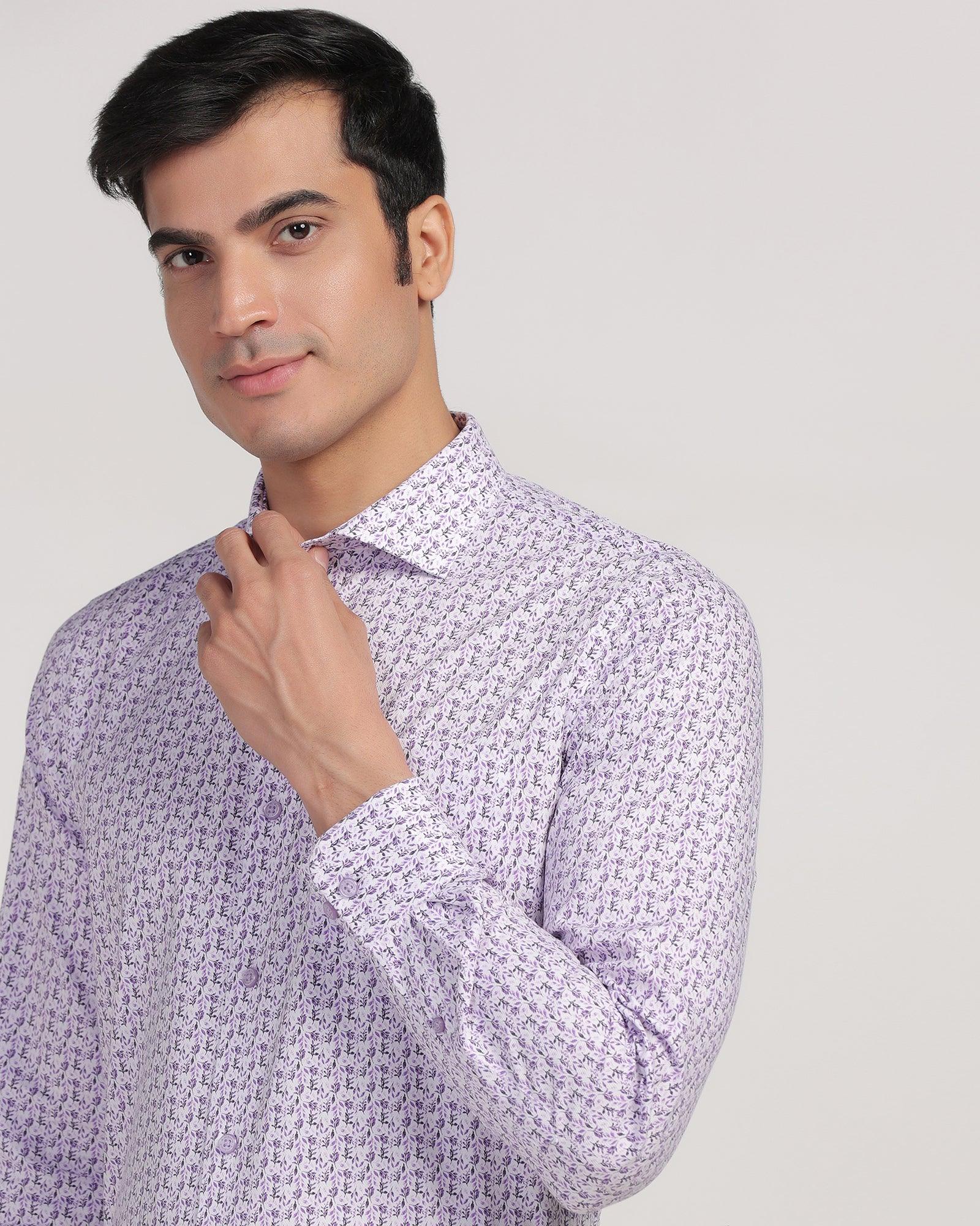 Formal Plum Printed Shirt - Avos - Blackberrys