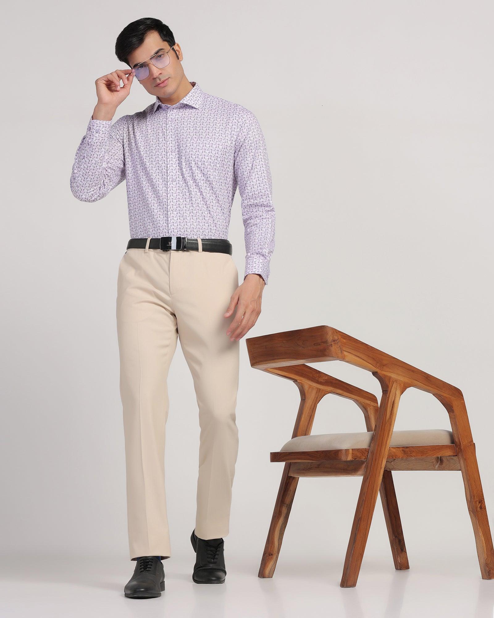 Formal Plum Printed Shirt - Avos - Blackberrys