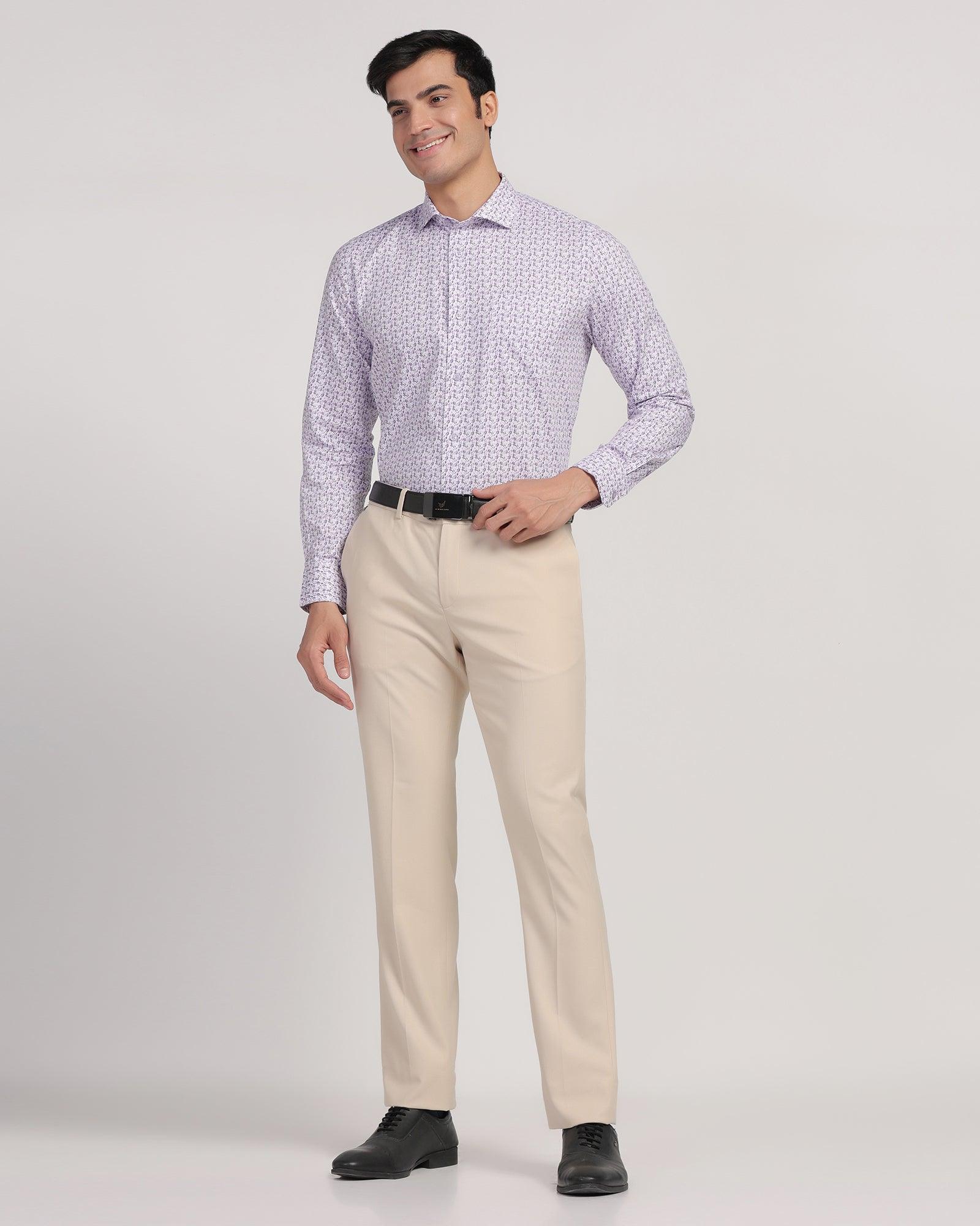 Formal Plum Printed Shirt - Avos - Blackberrys