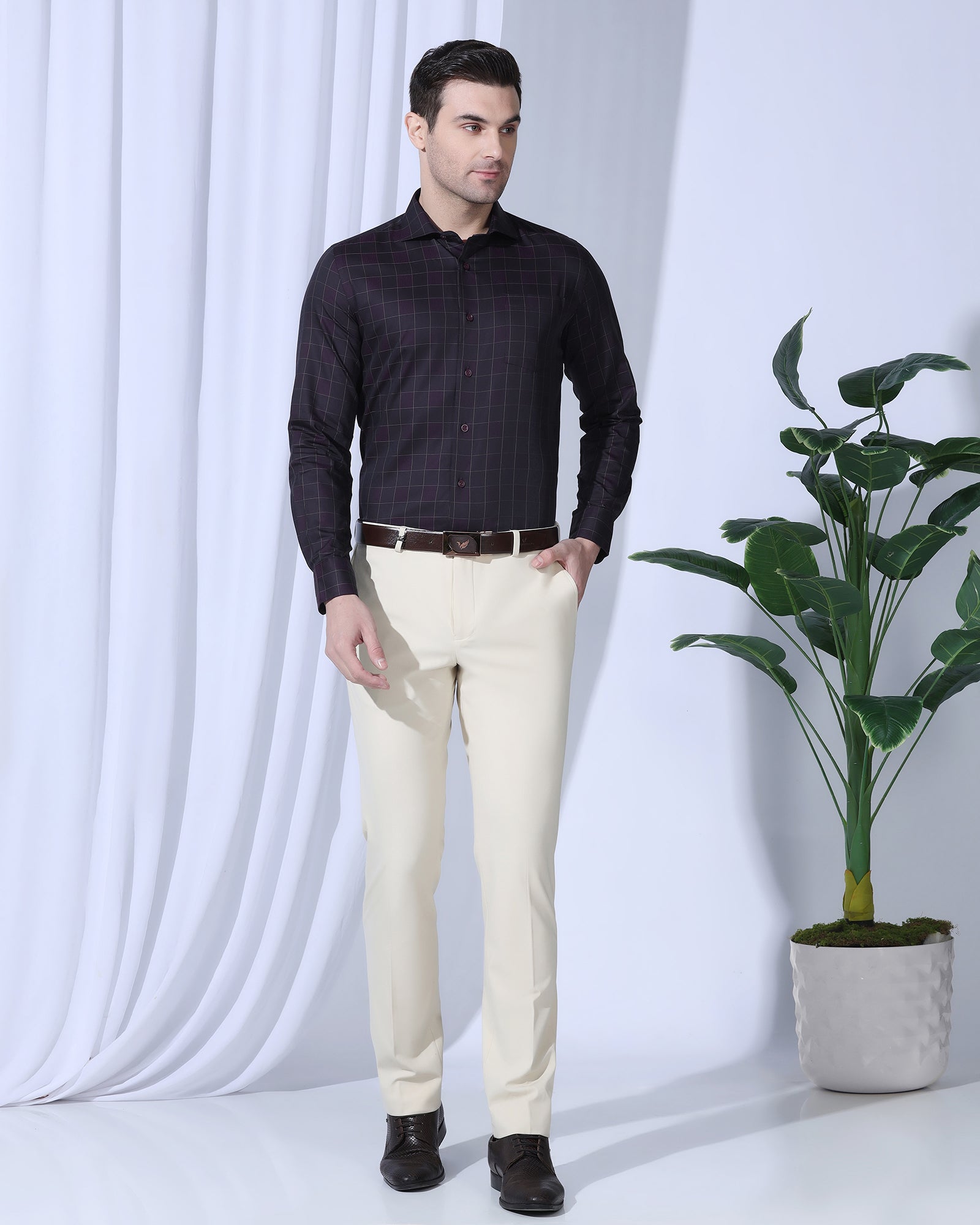 Formal Purple Check Shirt - Julian