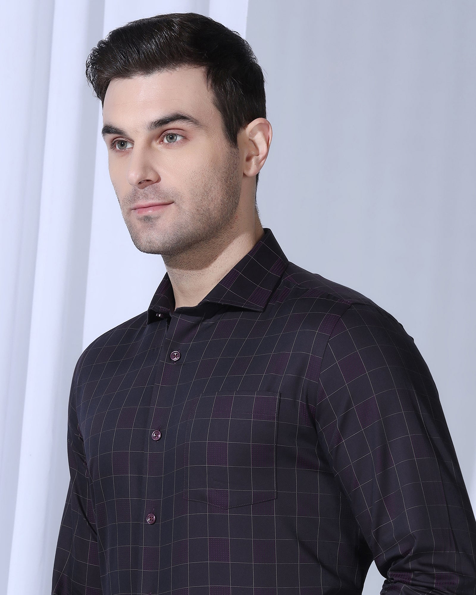 Formal Purple Check Shirt - Julian