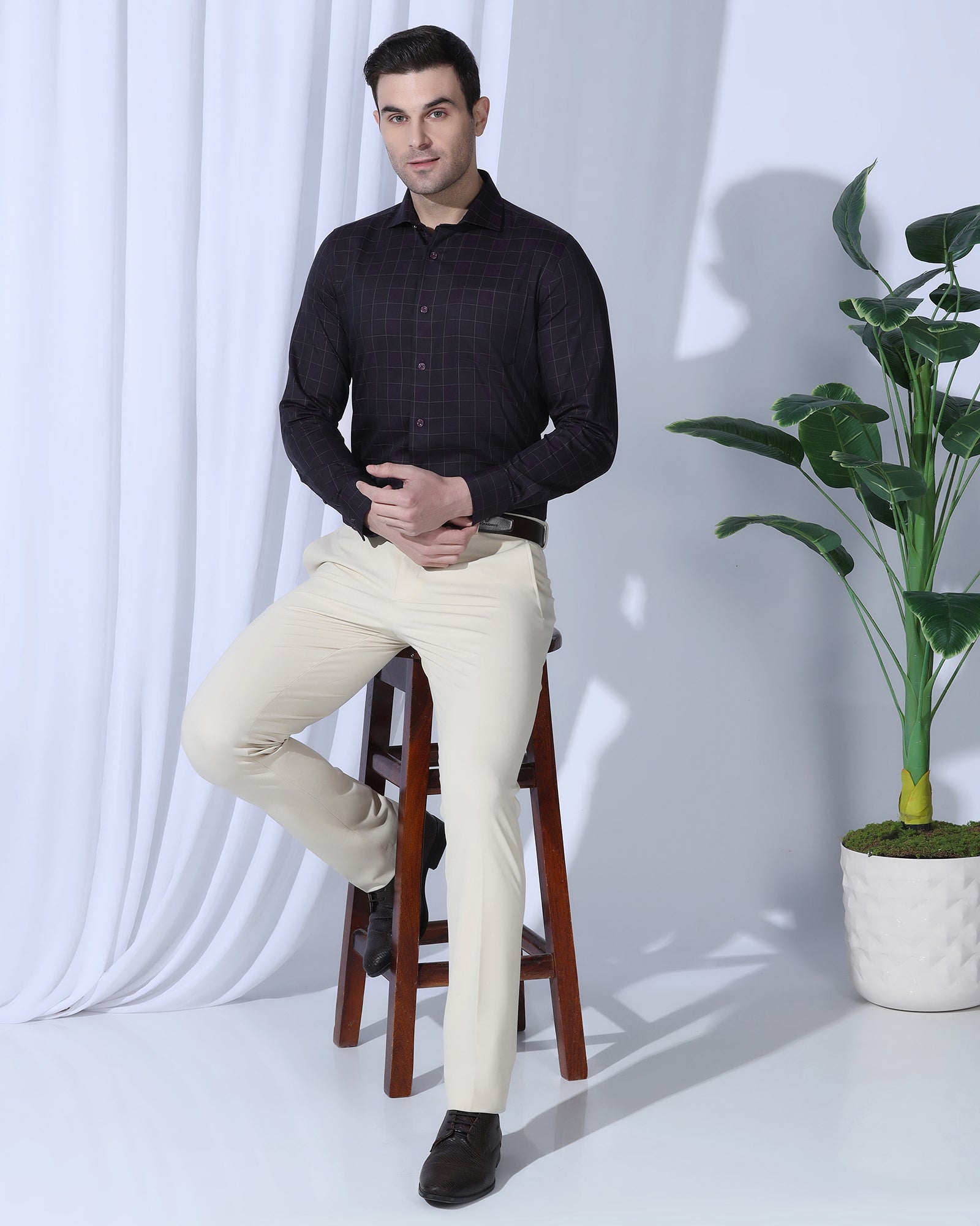 Formal Purple Check Shirt - Julian