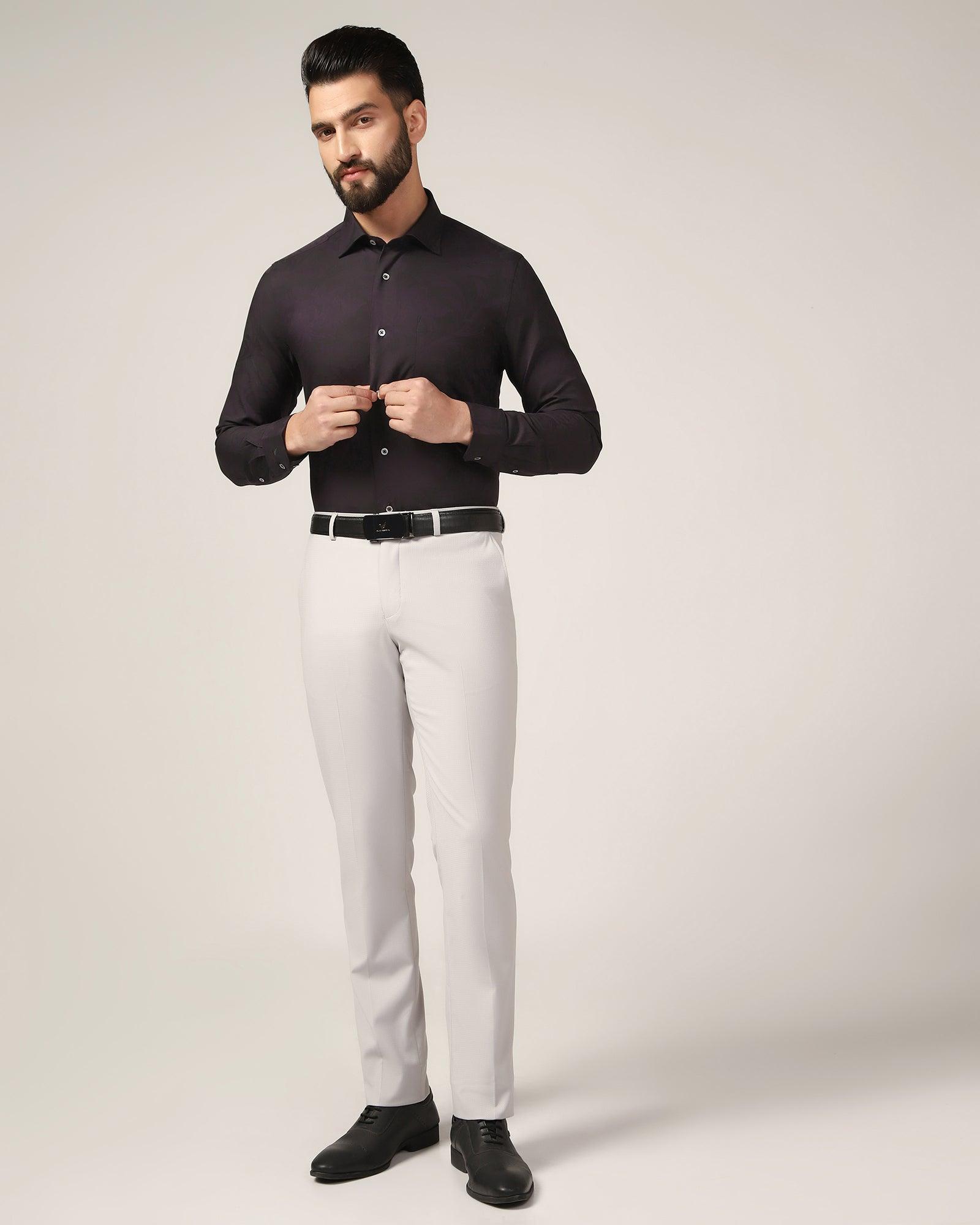 Formal Purple Printed Shirt - Cameron - Blackberrys