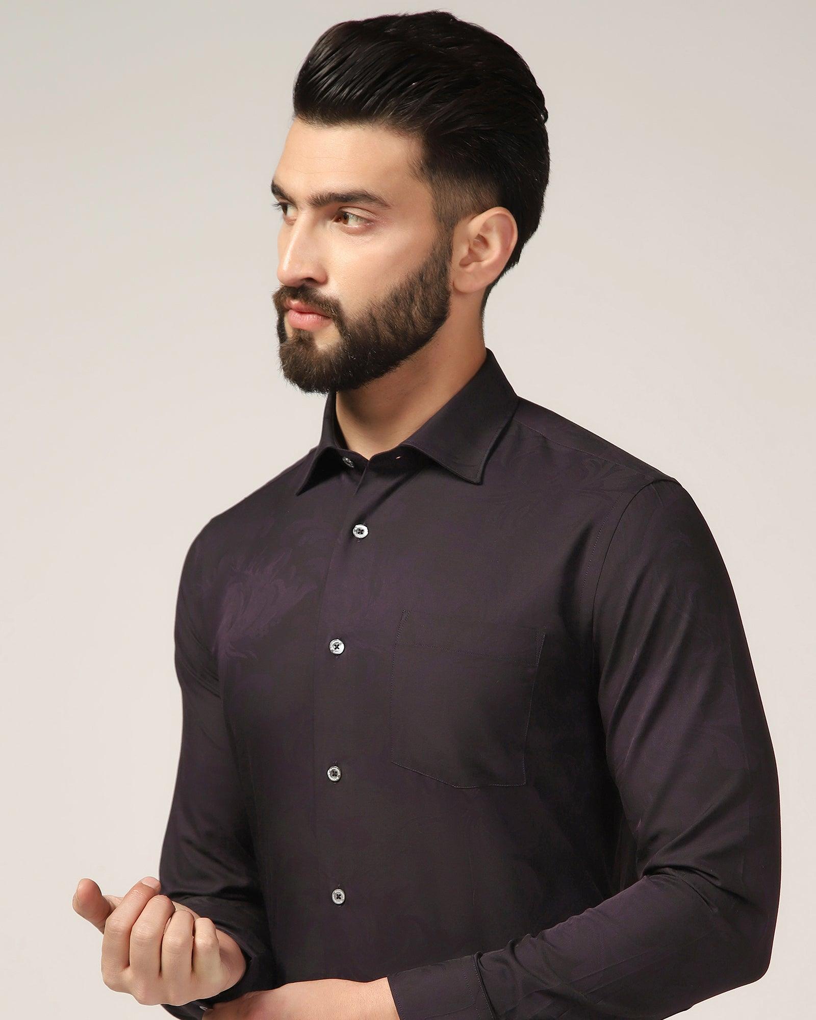 Formal Purple Printed Shirt - Cameron - Blackberrys
