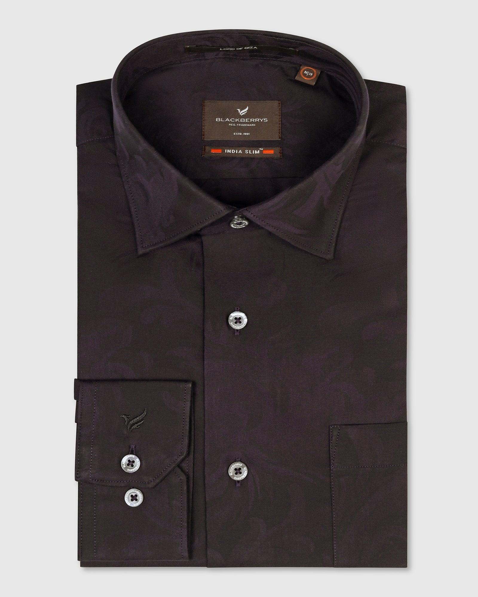 Formal Purple Printed Shirt - Cameron - Blackberrys