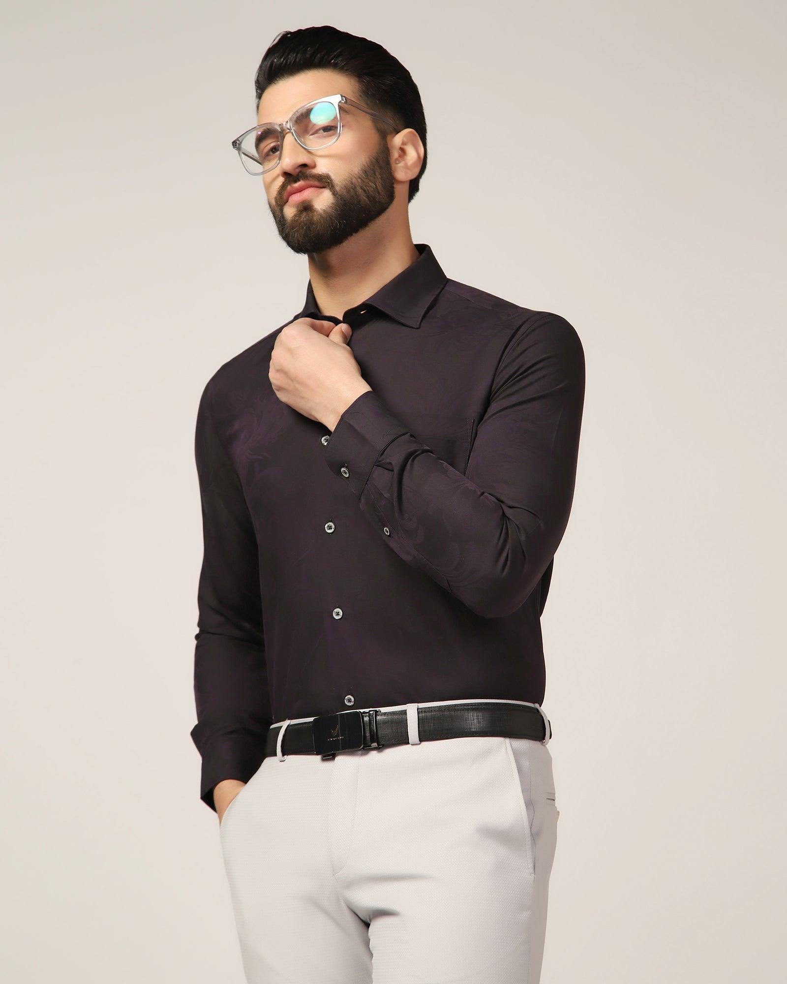 Formal Purple Printed Shirt - Cameron - Blackberrys