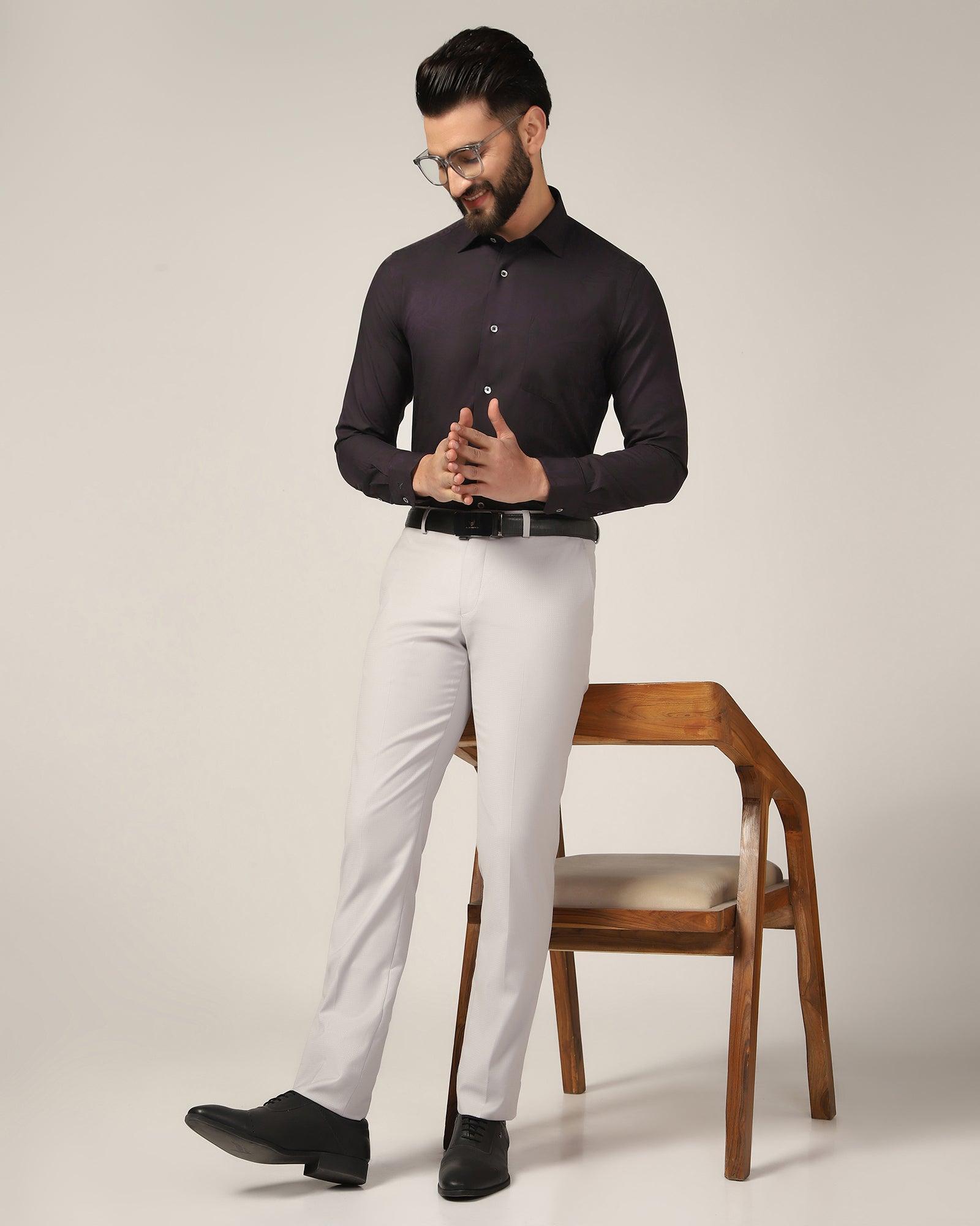 Formal Purple Printed Shirt - Cameron - Blackberrys