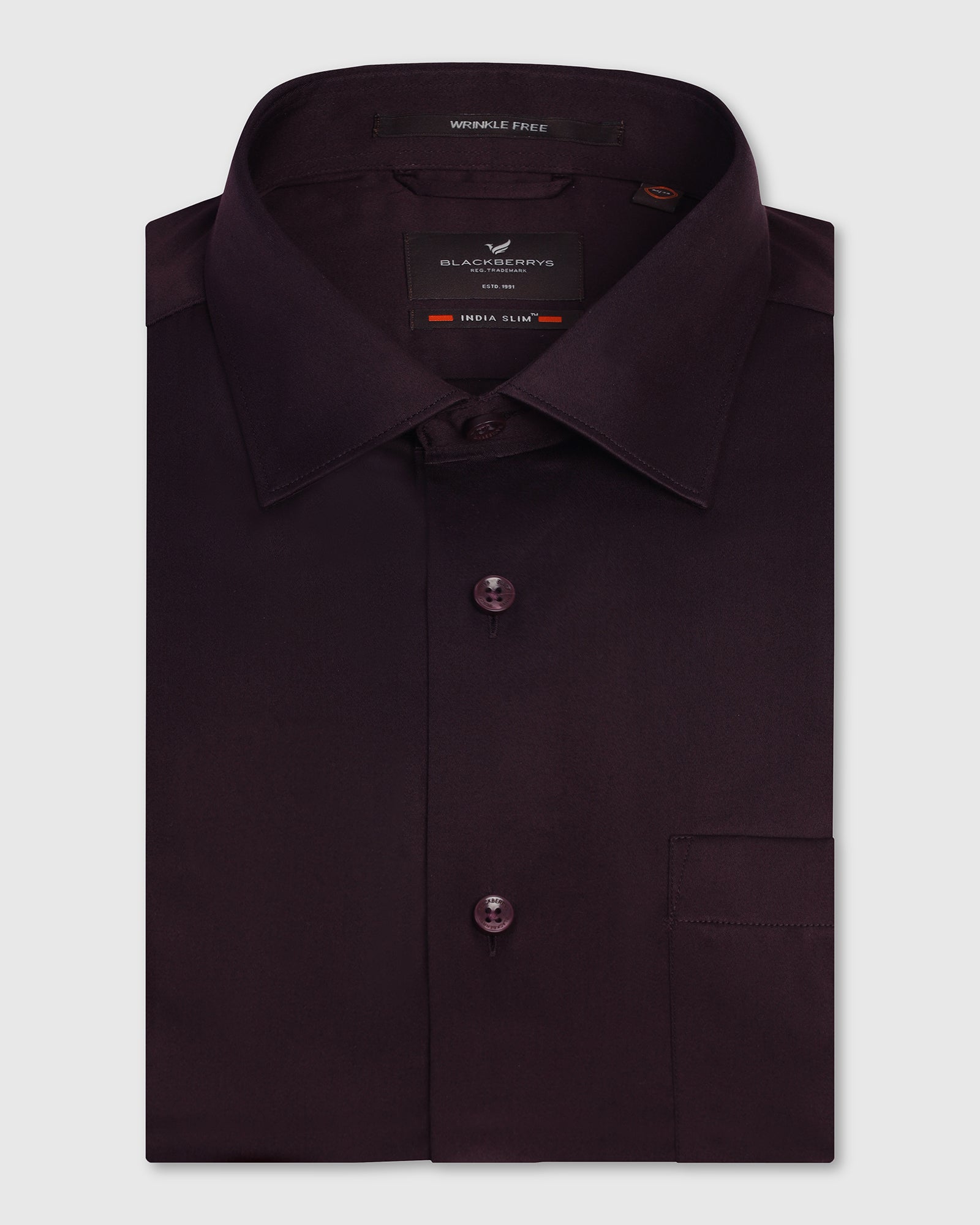 Non Iron Formal Purple Solid Shirt - Georgia