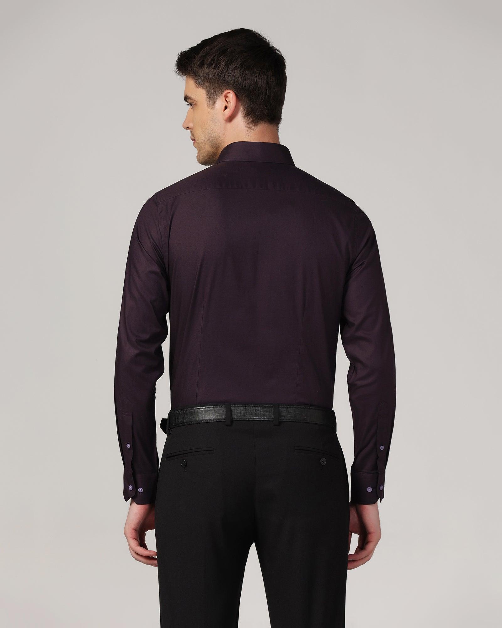 Formal Purple Solid Shirt - Retro - Blackberrys
