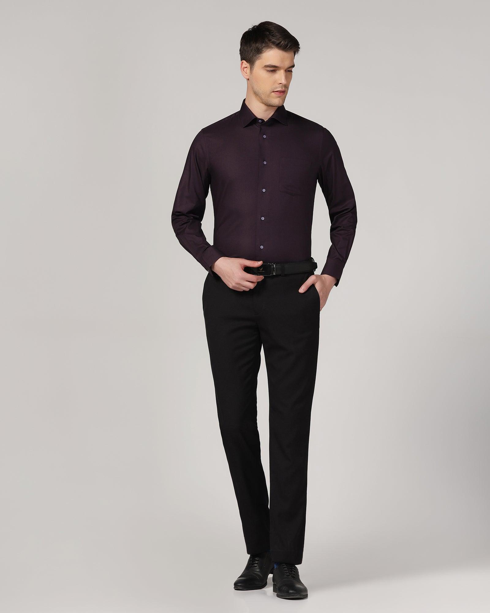 Formal Purple Solid Shirt - Retro - Blackberrys