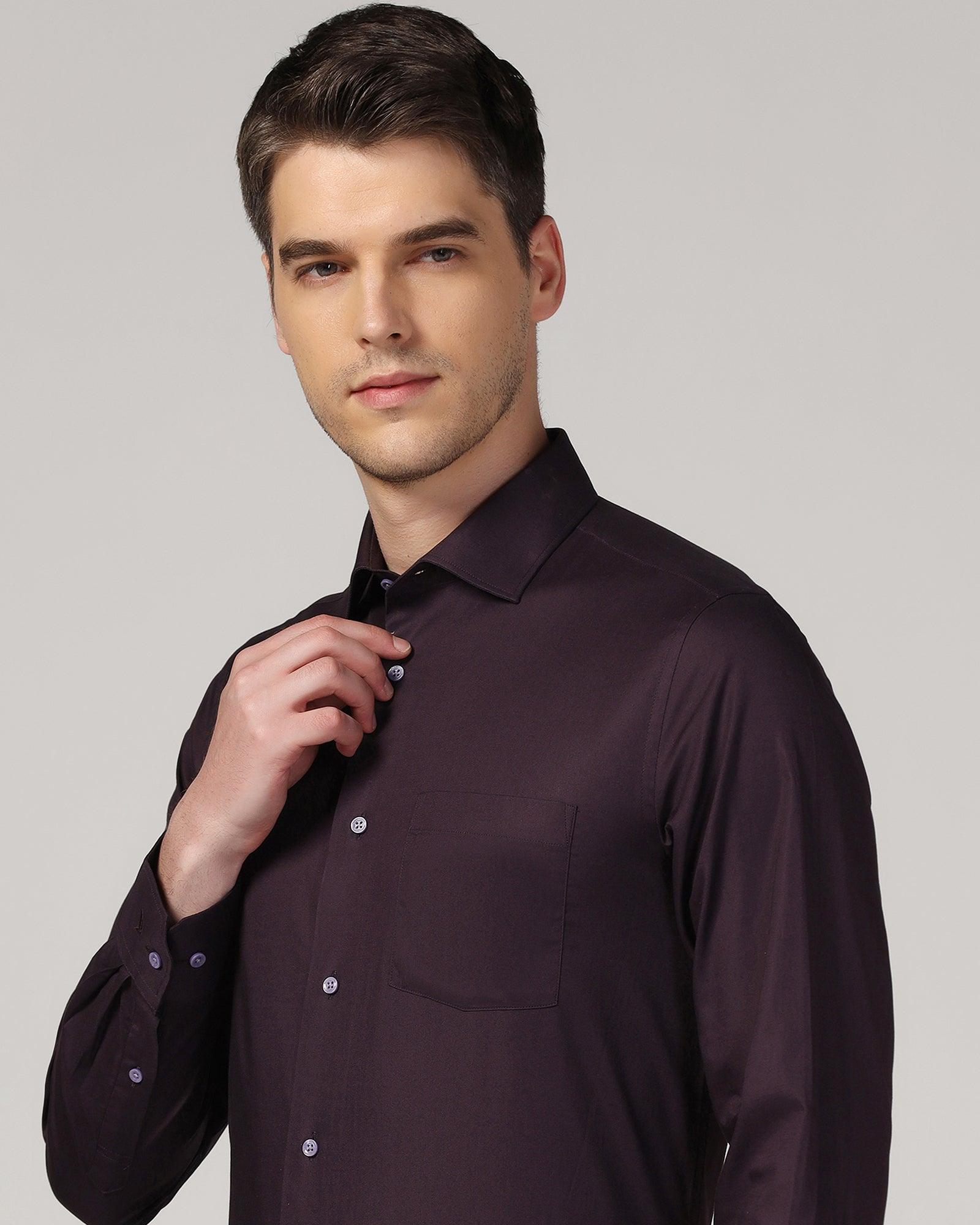 Formal Purple Solid Shirt - Retro - Blackberrys