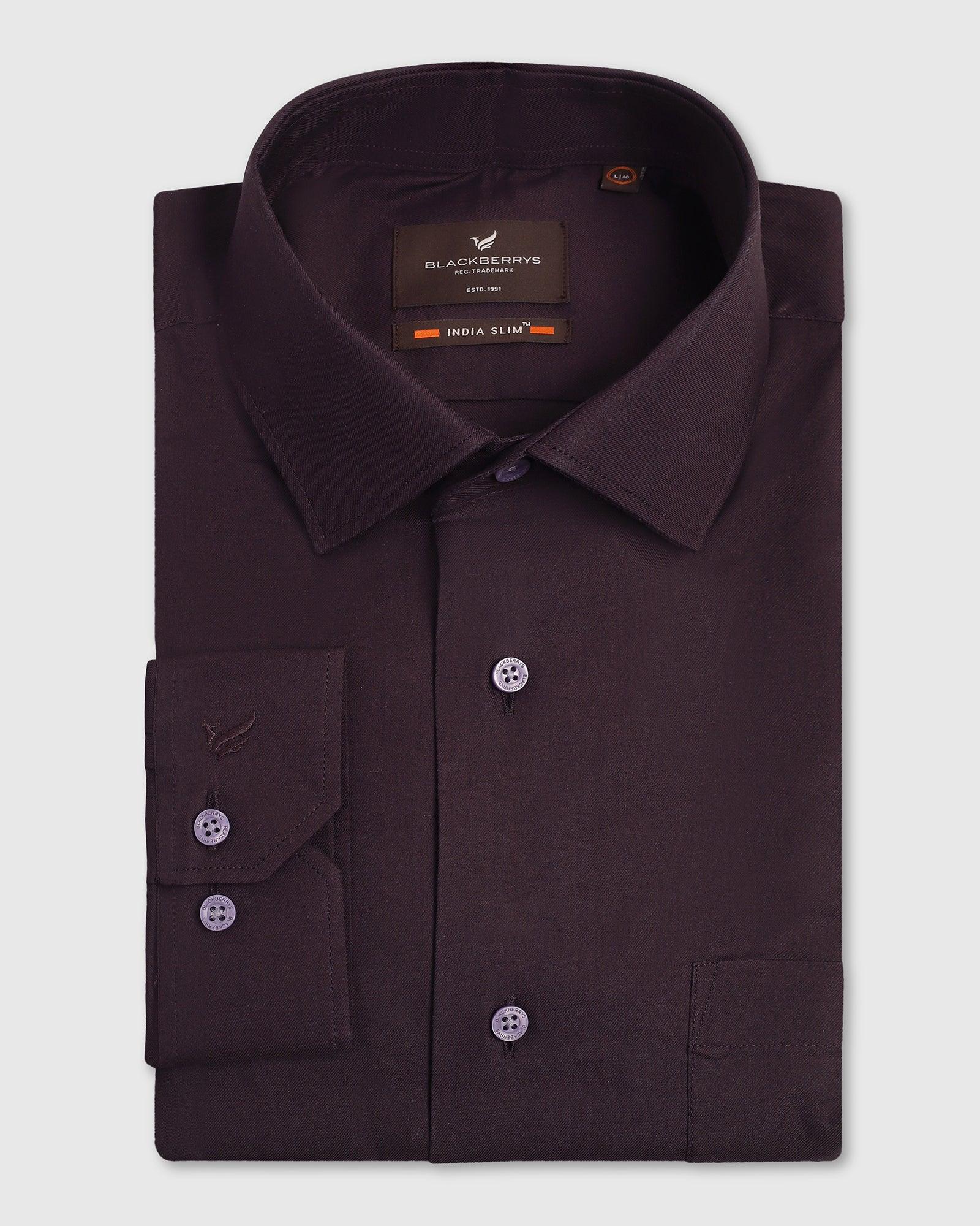 Formal Purple Solid Shirt - Retro - Blackberrys