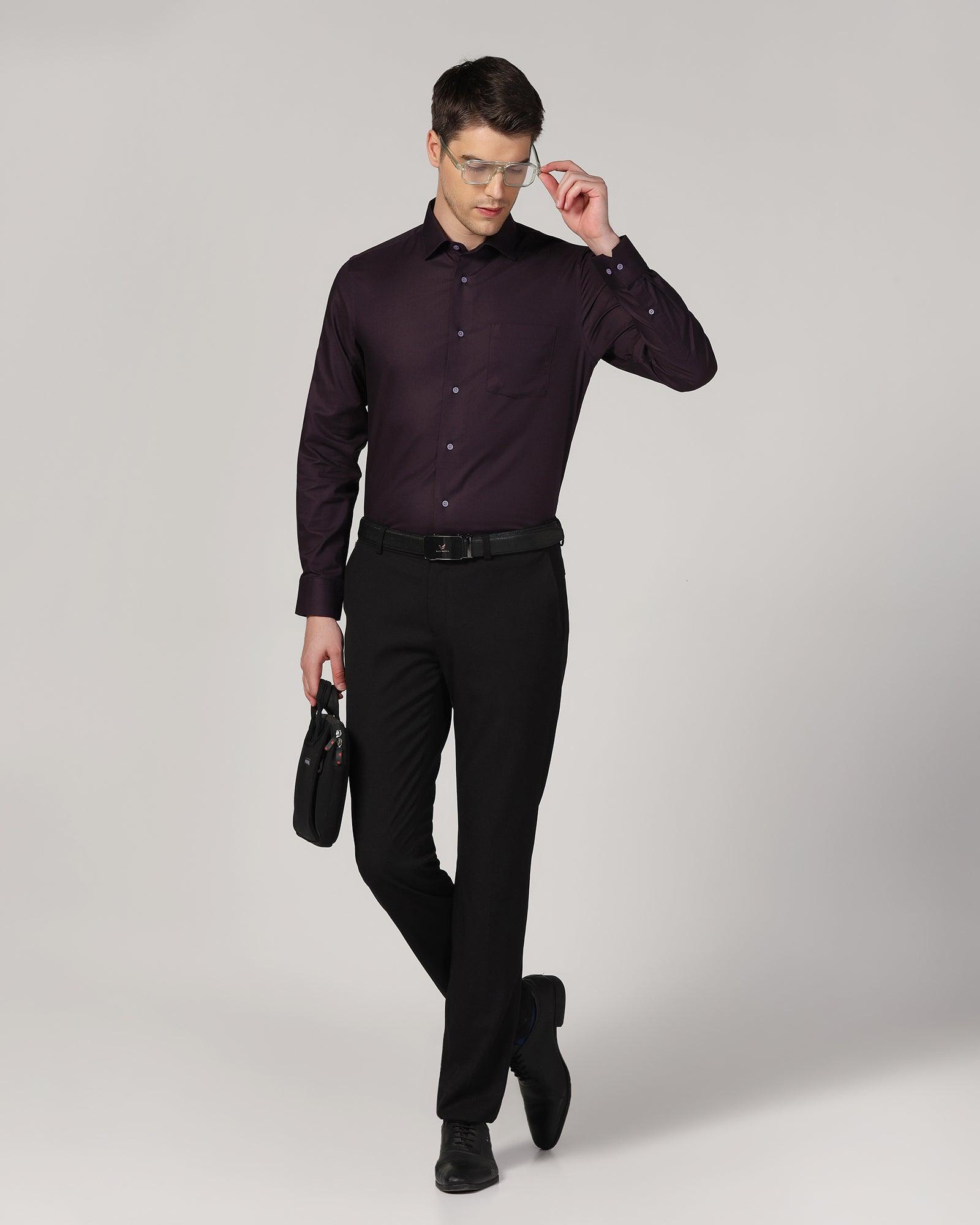 Formal Purple Solid Shirt - Retro - Blackberrys