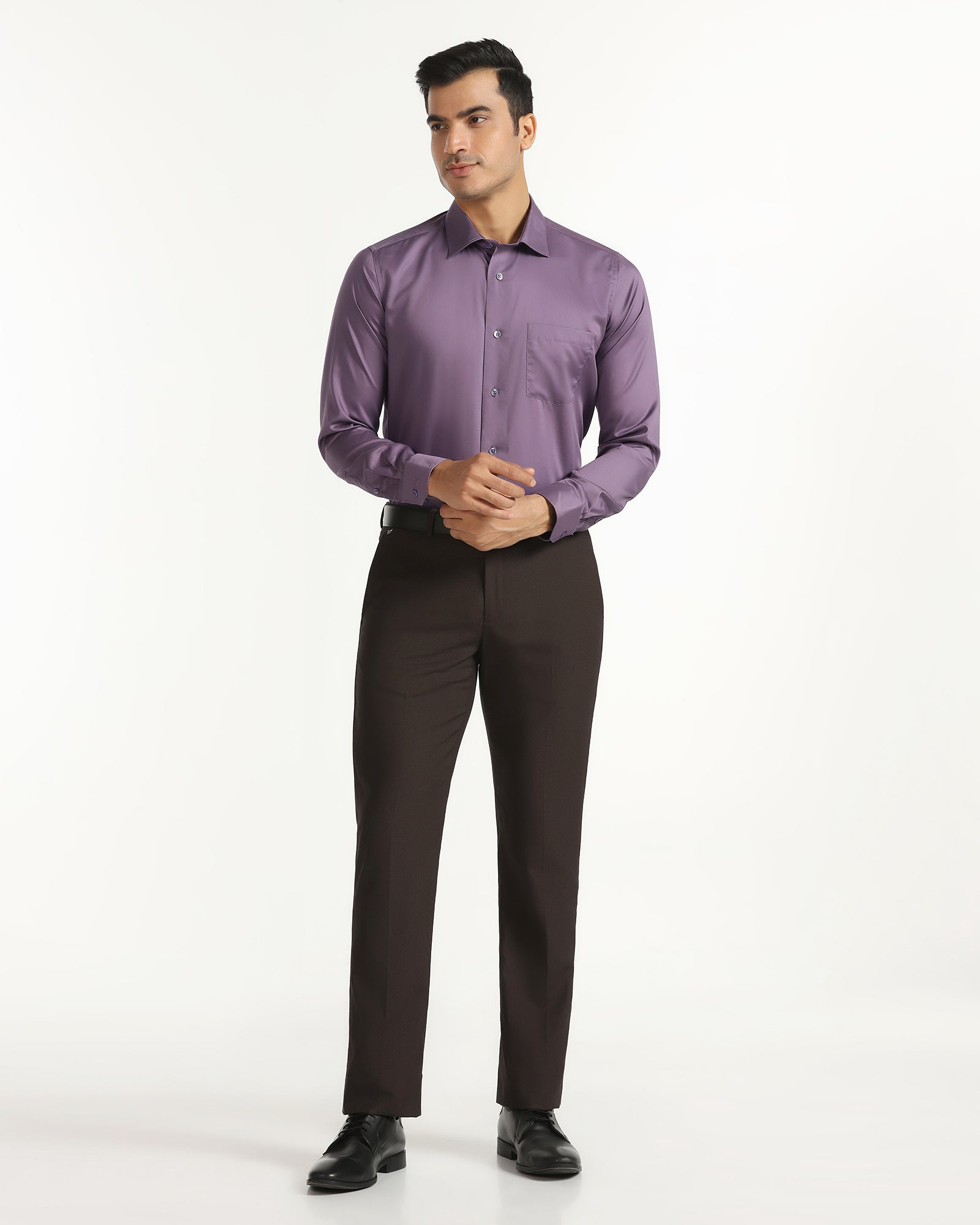 Formal Purple Solid Shirt - Roger