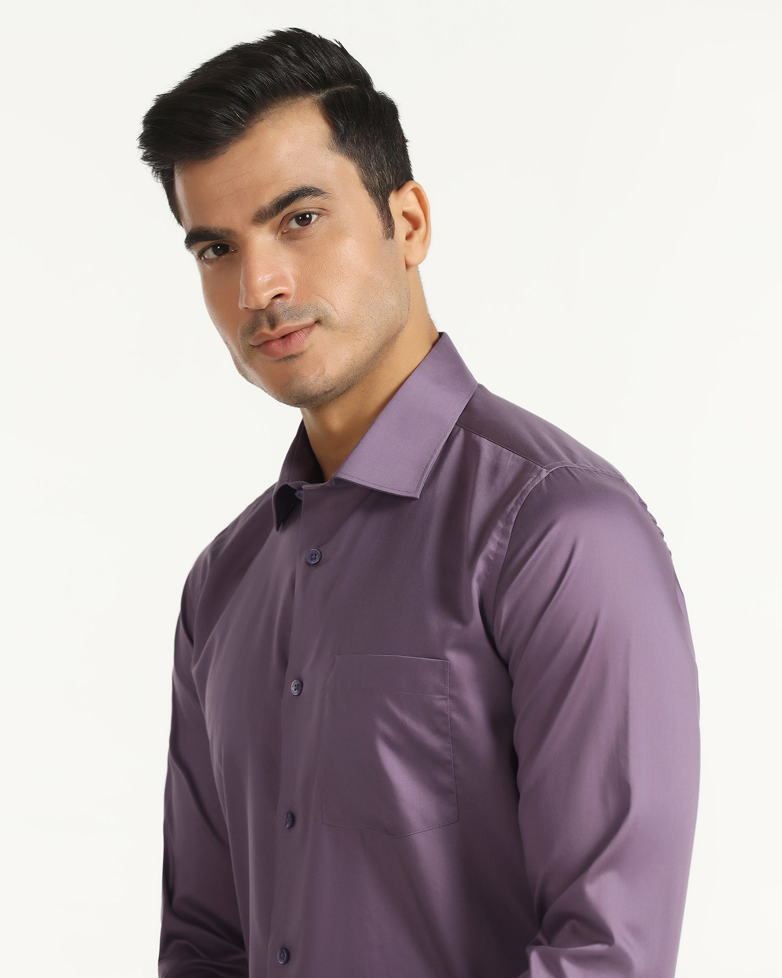 Formal Purple Solid Shirt - Roger
