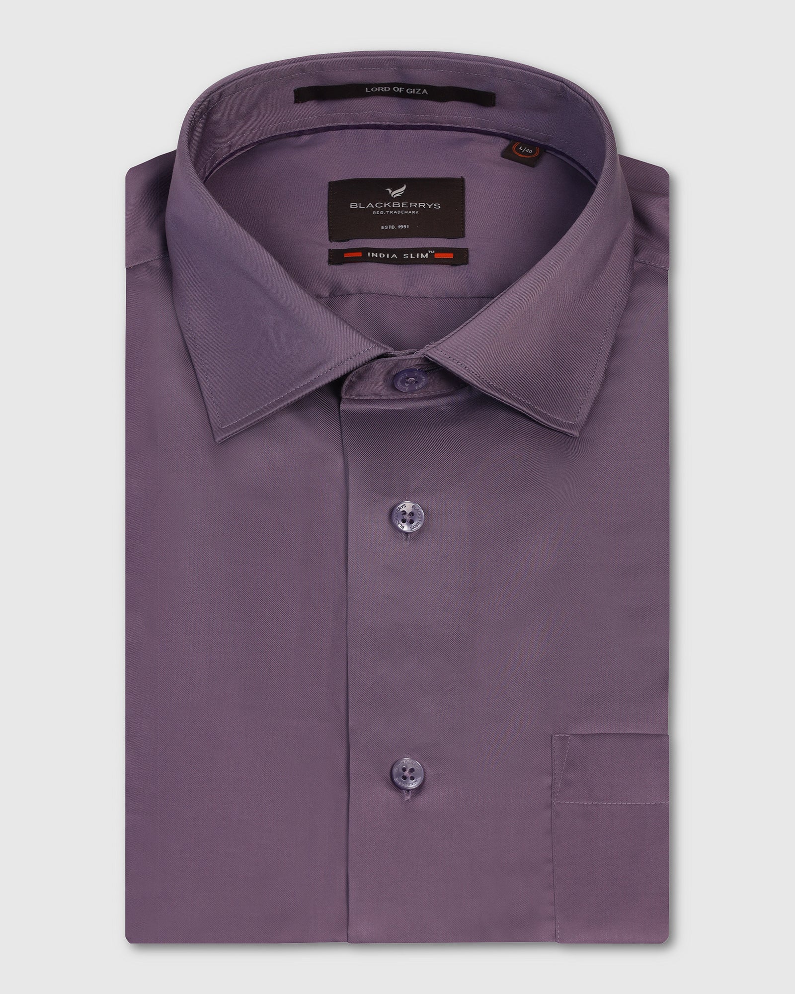 Formal Purple Solid Shirt - Roger