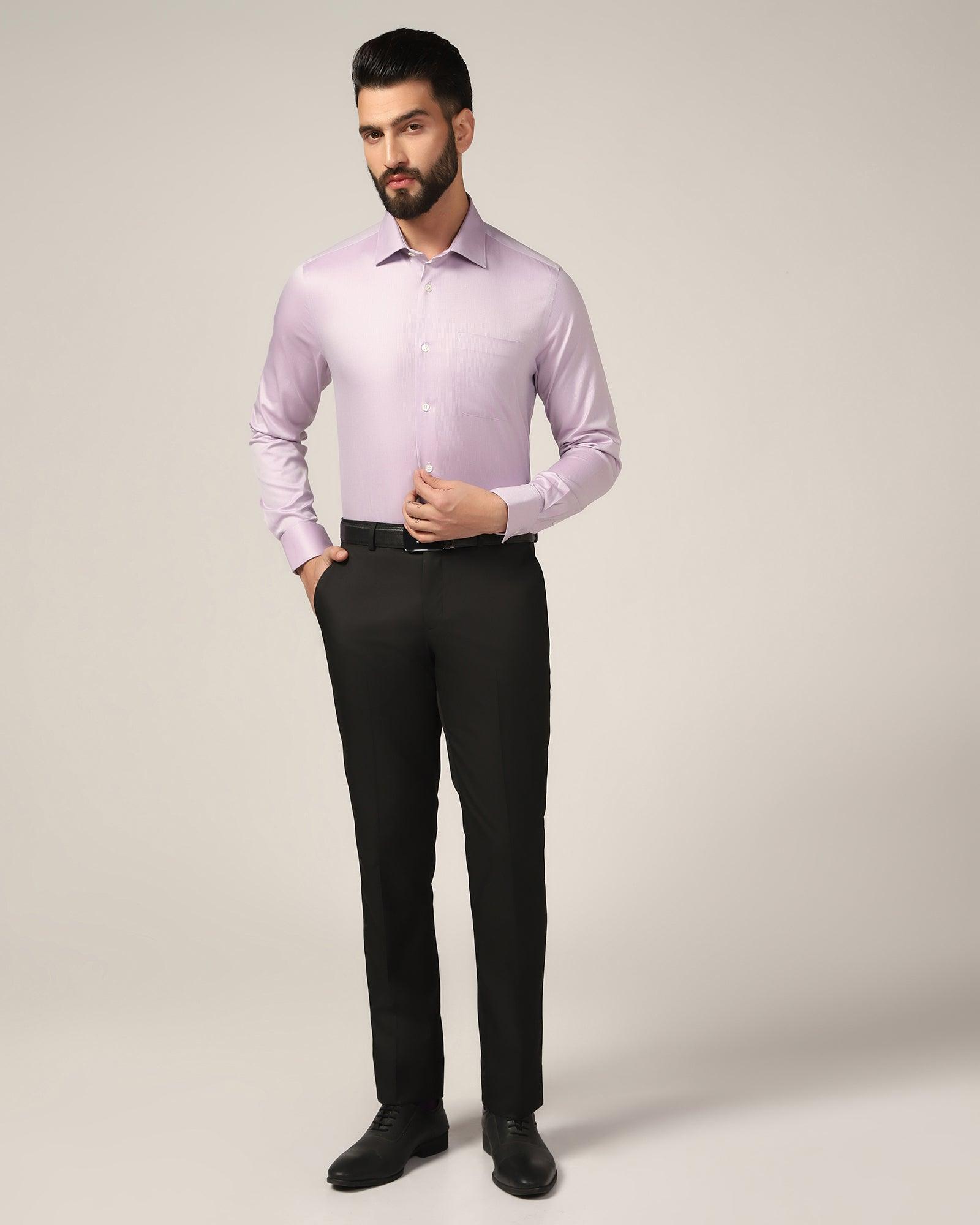 Formal Purple Textured Shirt - Richmond - Blackberrys
