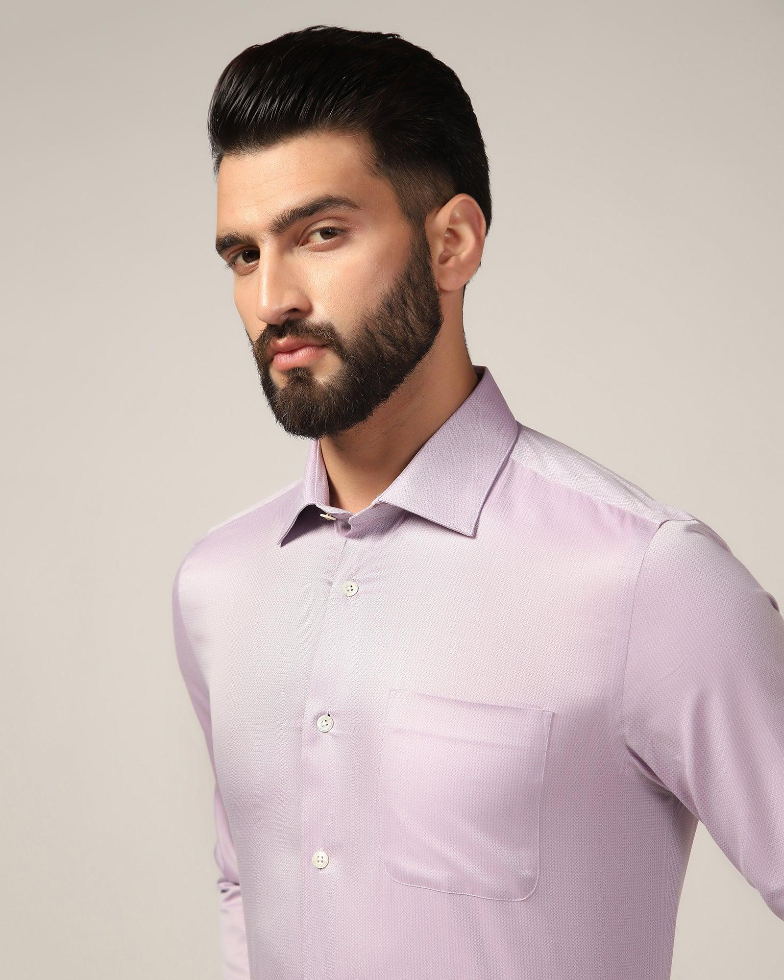 Formal Purple Textured Shirt - Richmond - Blackberrys