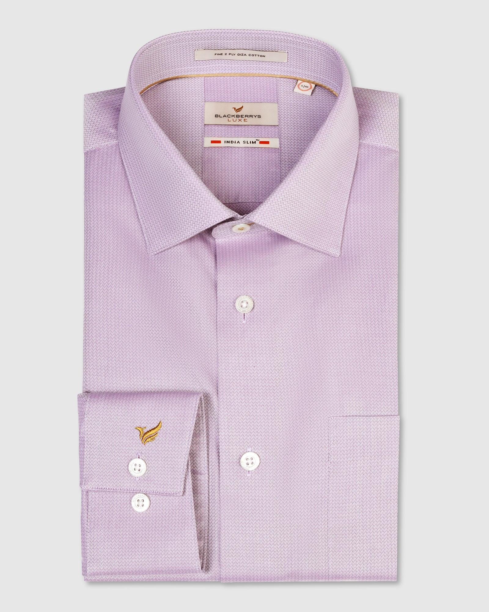 Formal Purple Textured Shirt - Richmond - Blackberrys