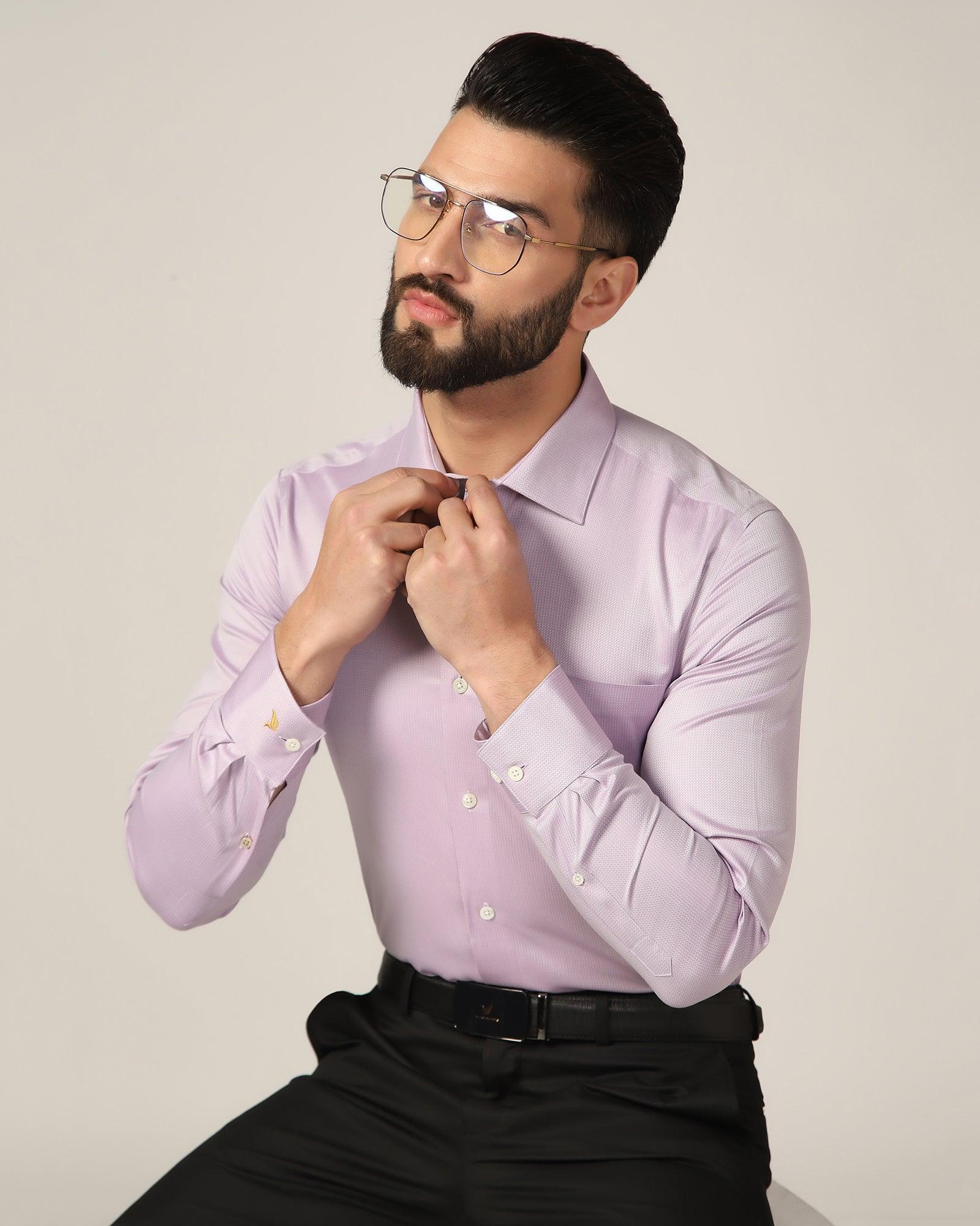 Formal Purple Textured Shirt - Richmond - Blackberrys