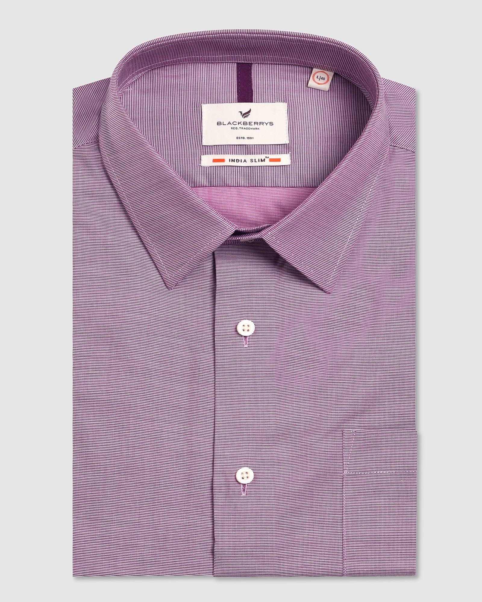 Formal Purple Textured Shirt - Robot