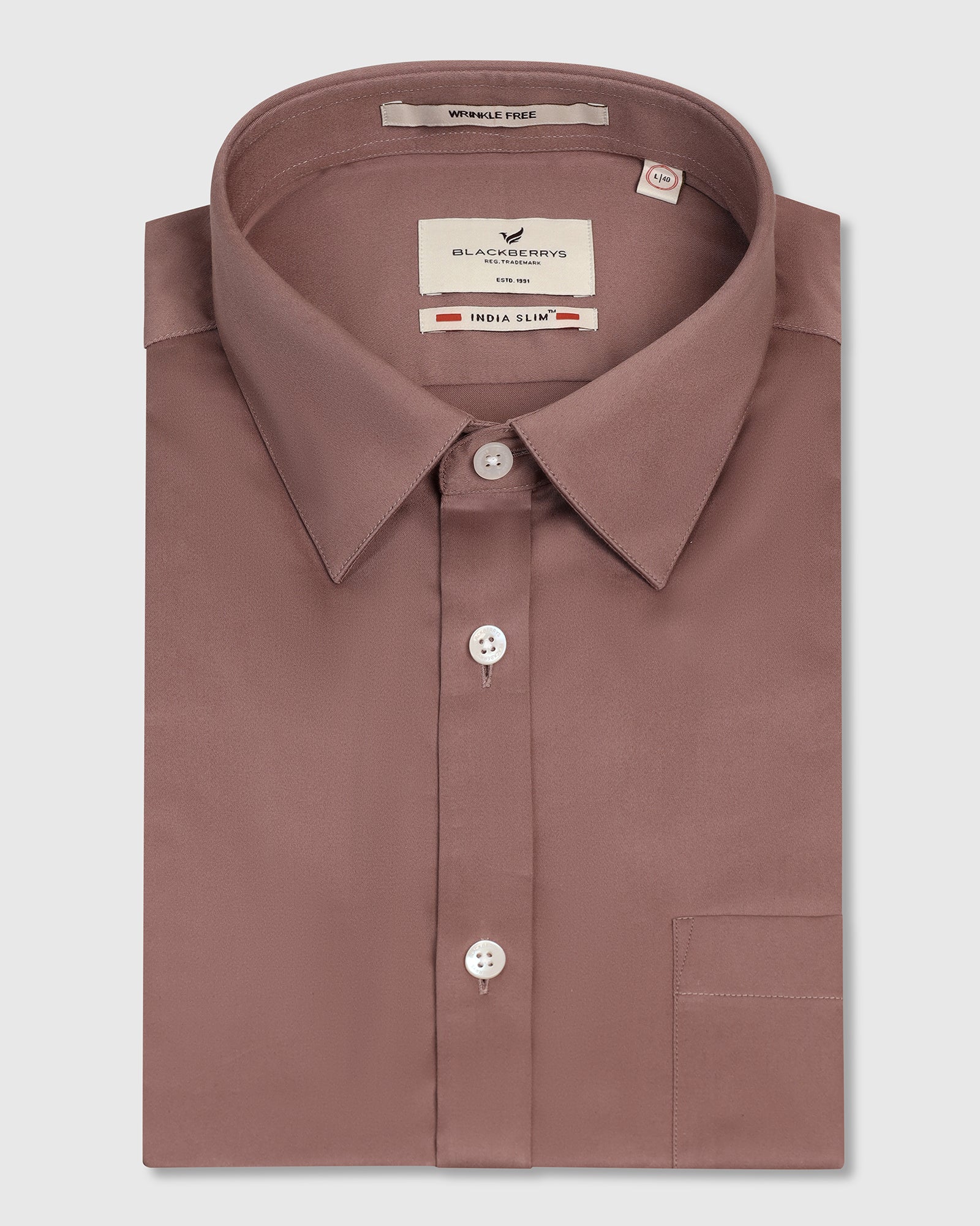 Non Iron Formal Red Orange Solid Shirt - George