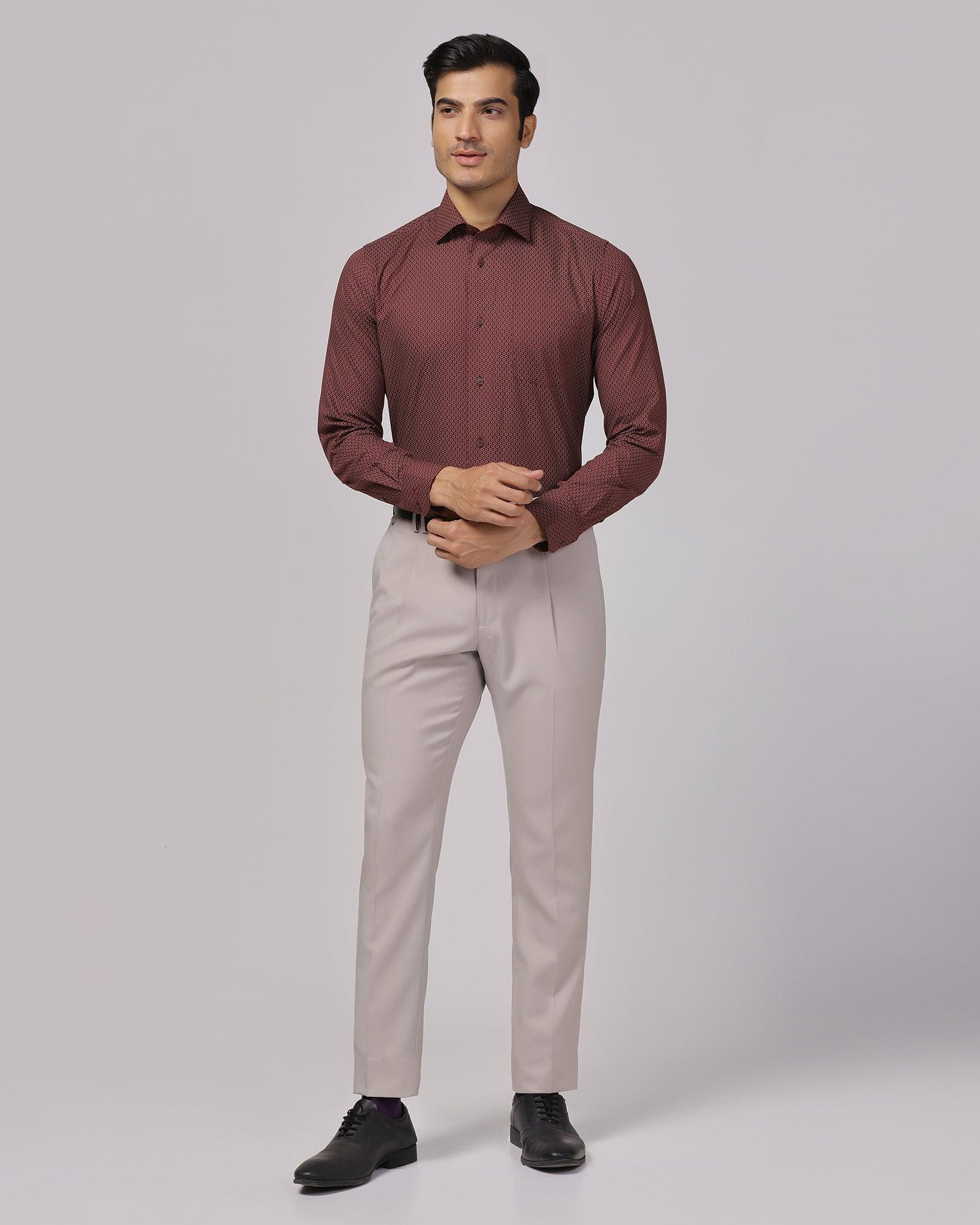 Formal Red Printed Shirt - Lavic - Blackberrys