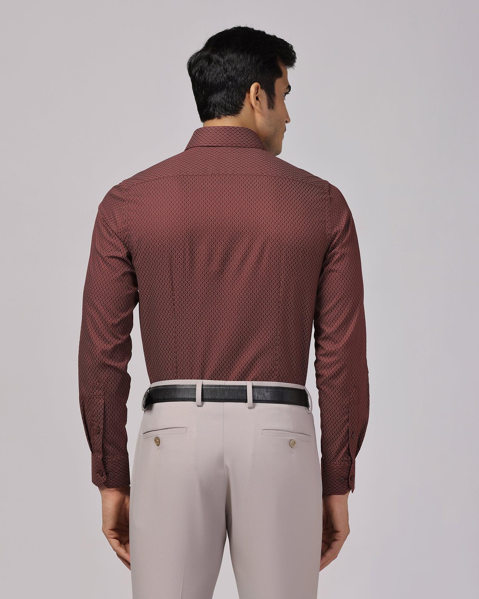 Formal Red Printed Shirt - Lavic - Blackberrys