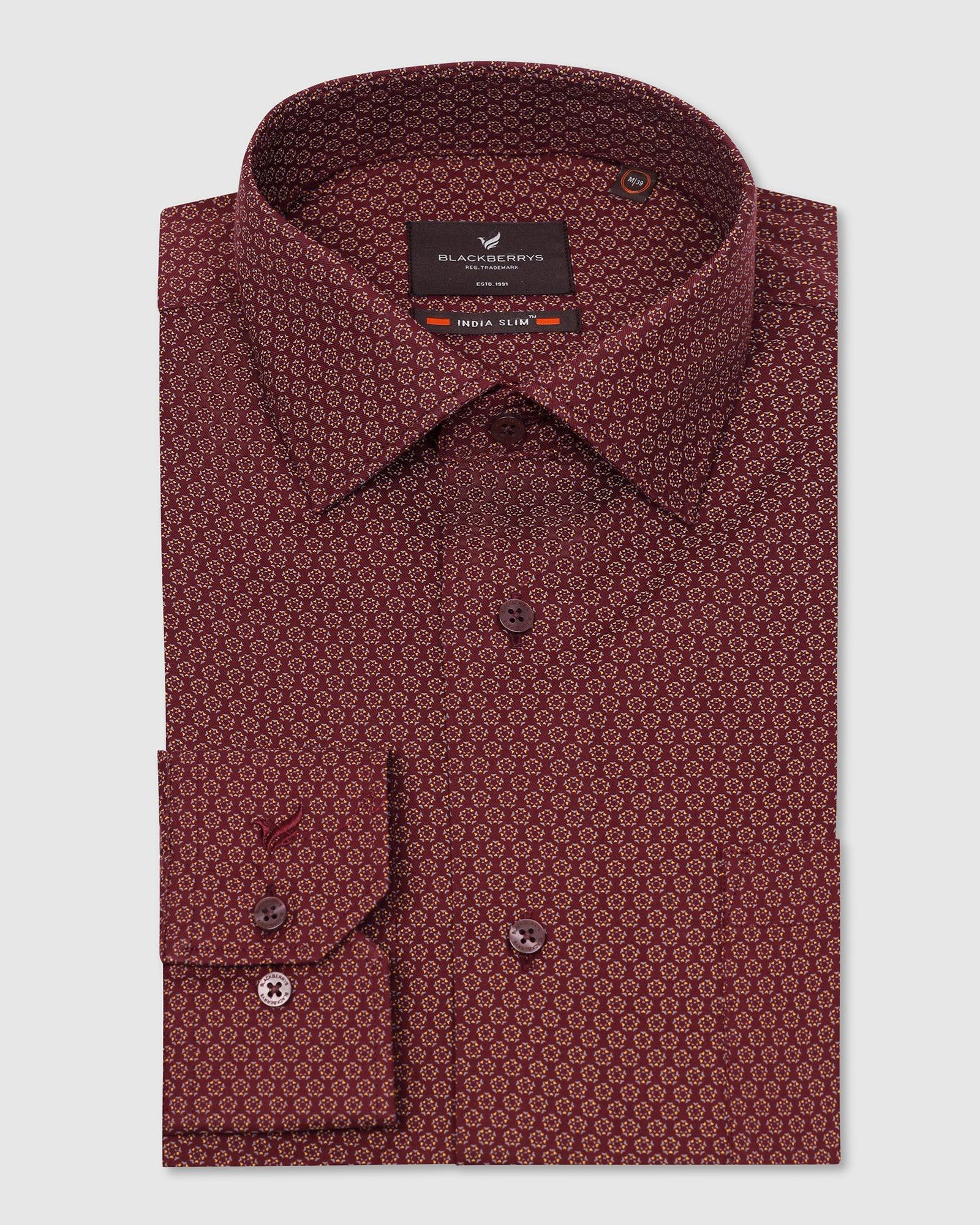 Formal Red Printed Shirt - Lavic - Blackberrys