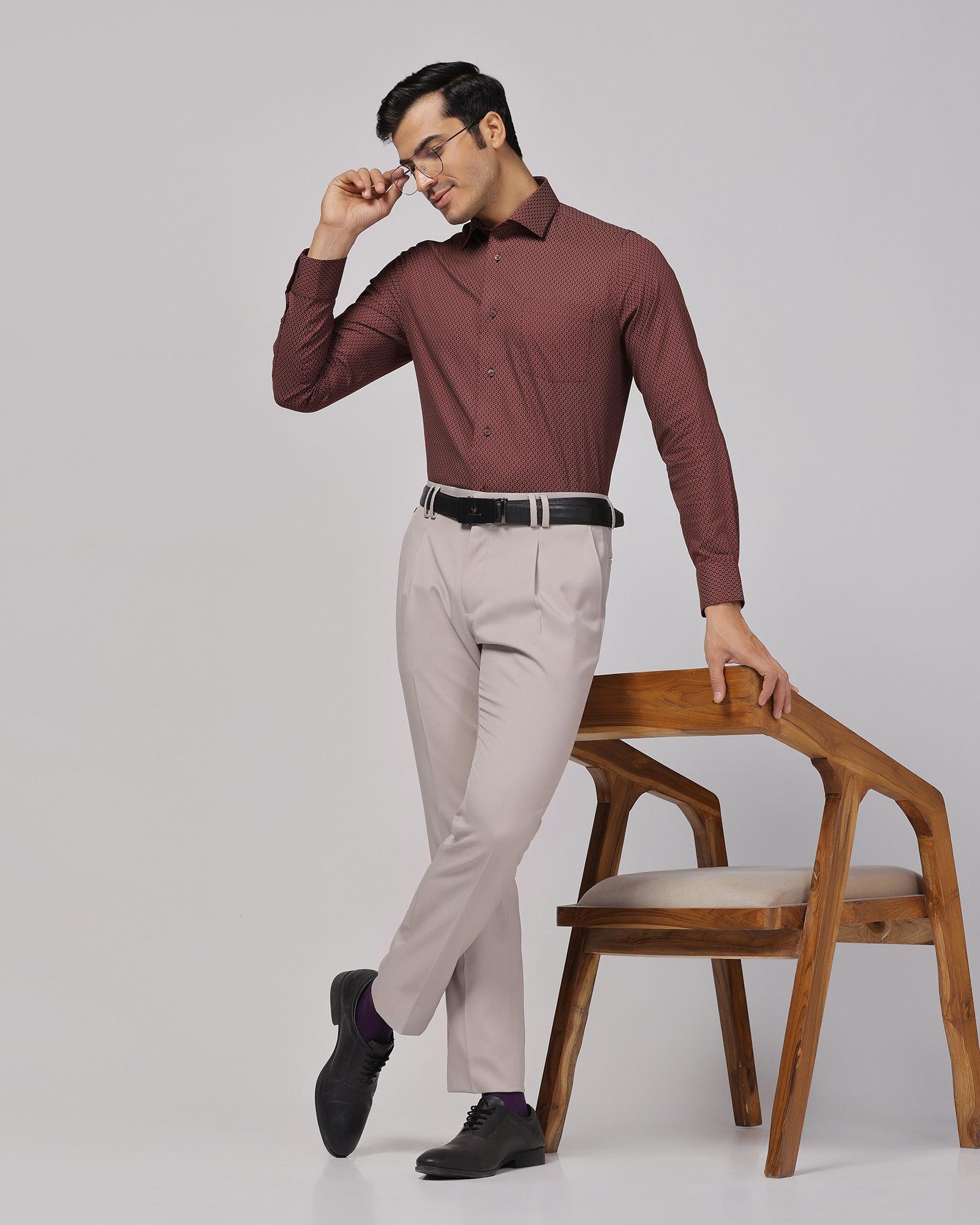 Formal Red Printed Shirt - Lavic - Blackberrys