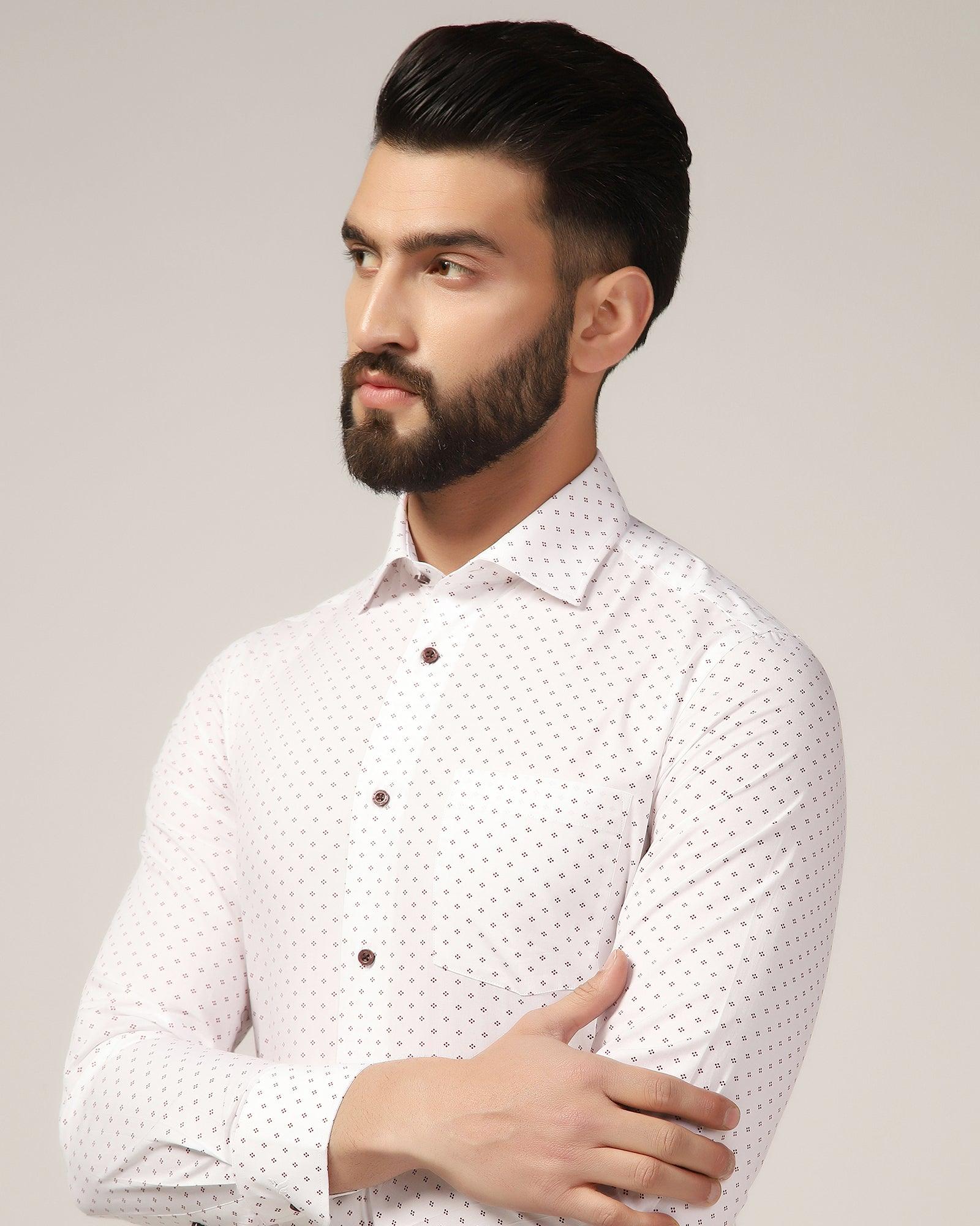 Formal Red Printed Shirt - Sing - Blackberrys