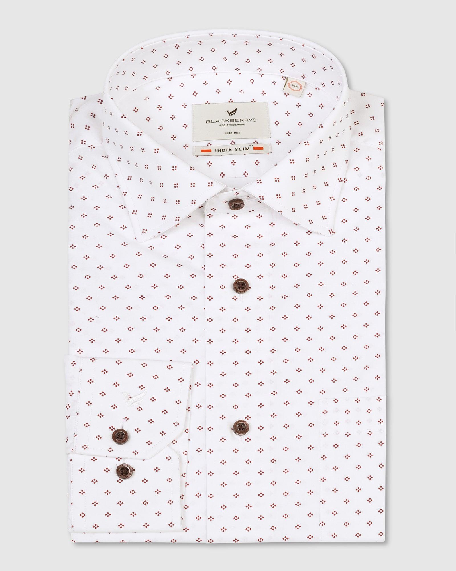 Formal Red Printed Shirt - Sing - Blackberrys