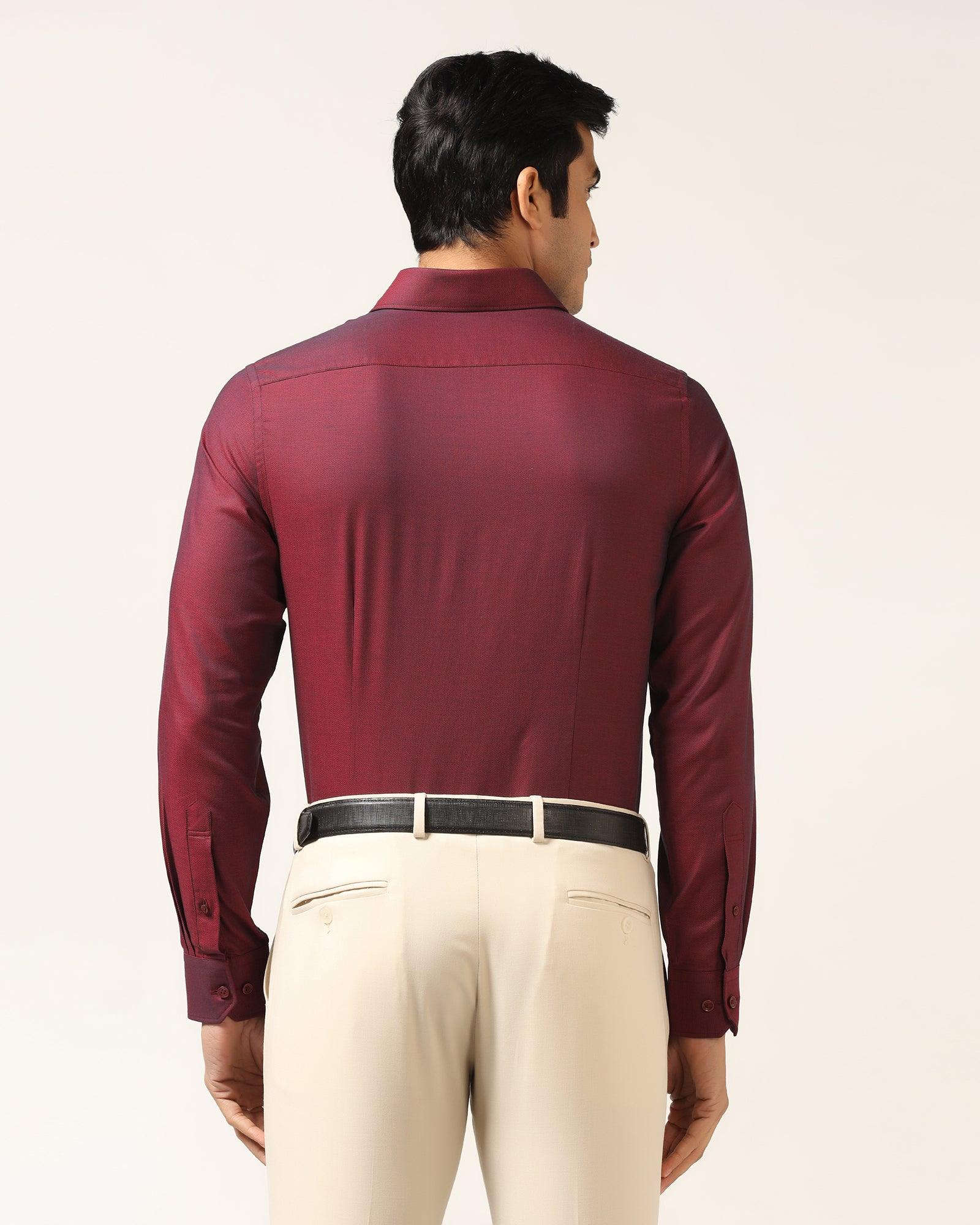 Formal Red Textured Shirt - Brat - Blackberrys