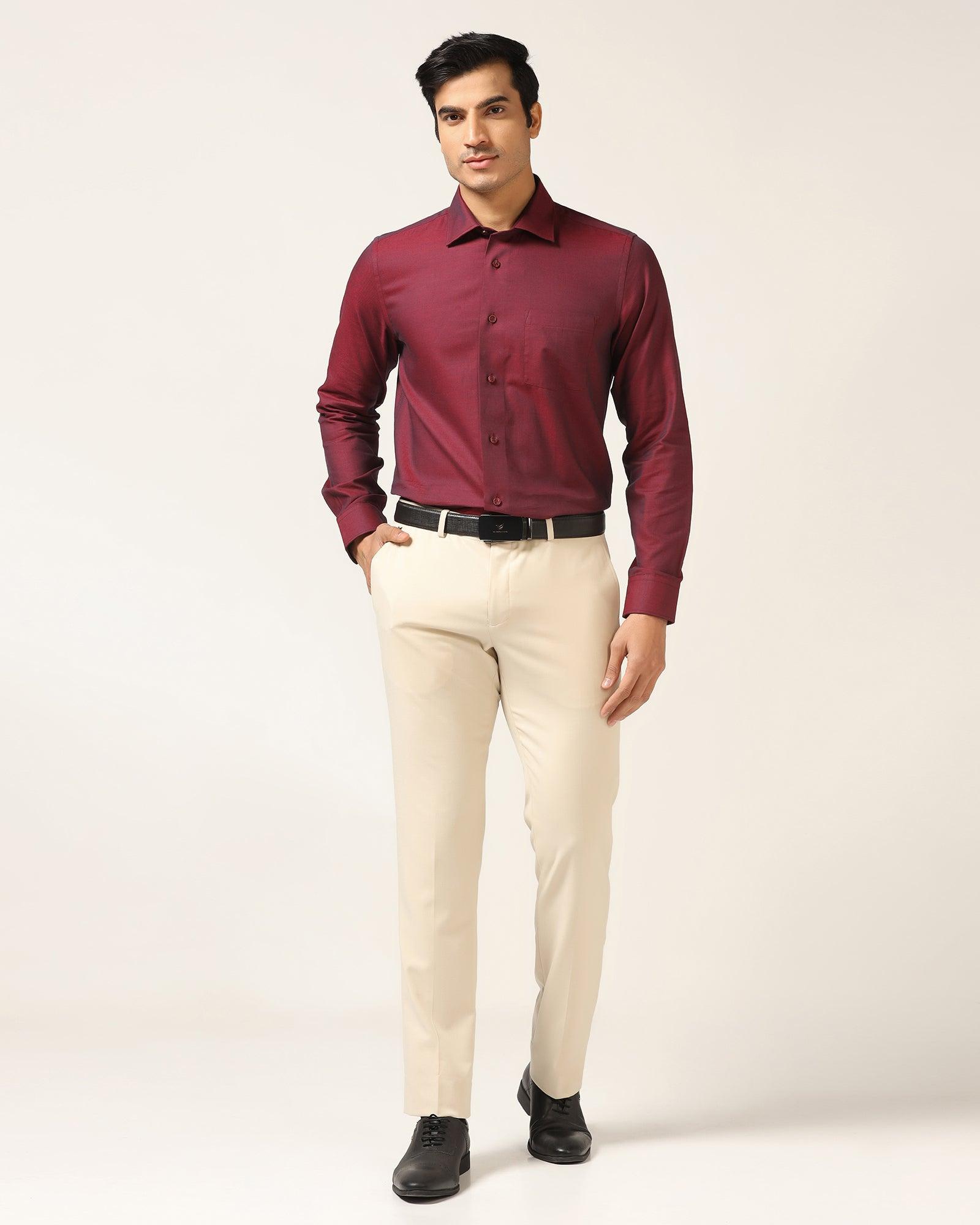 Formal Red Textured Shirt - Brat - Blackberrys