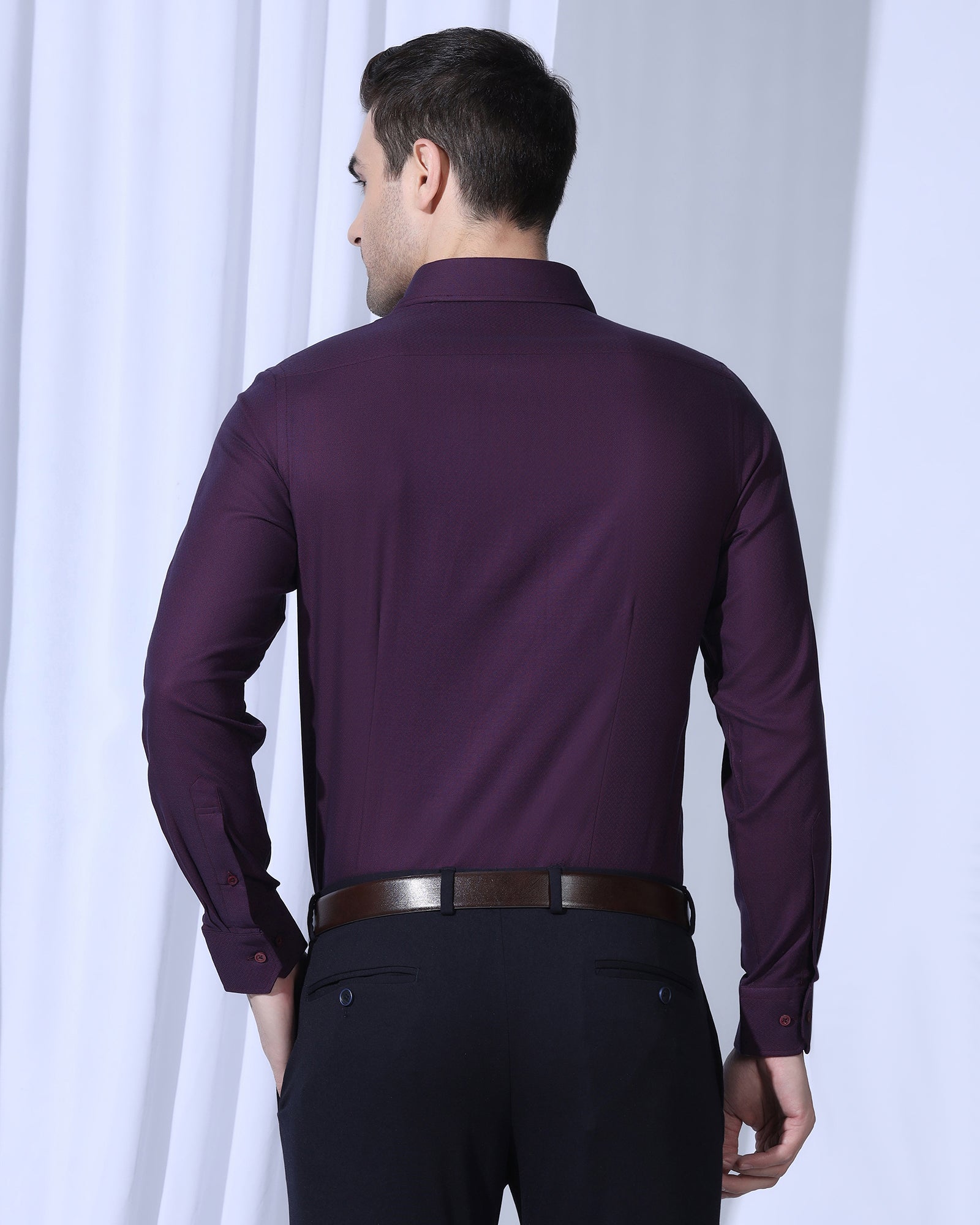 Formal Red Textured Shirt - Lotto