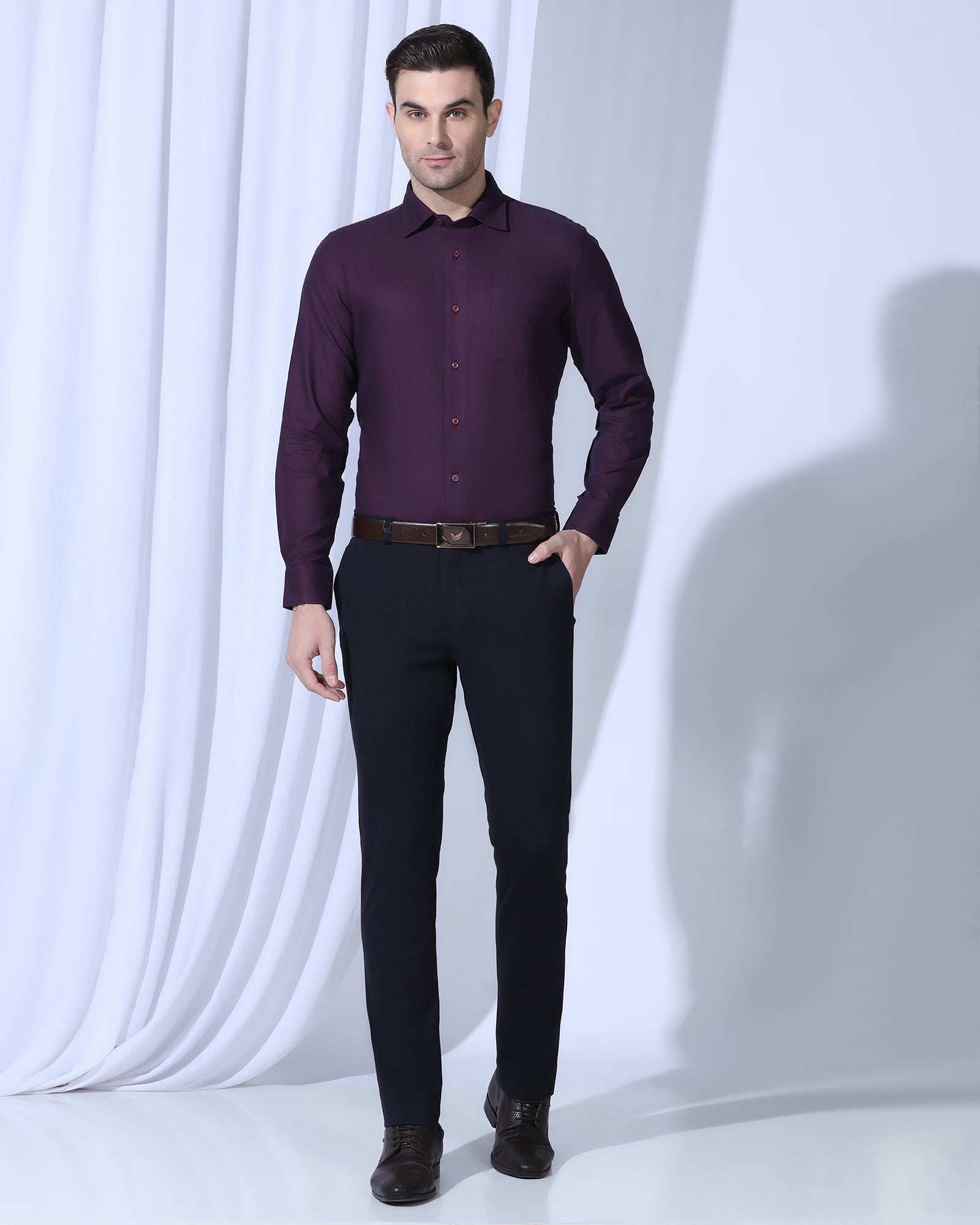 Formal Red Textured Shirt - Lotto