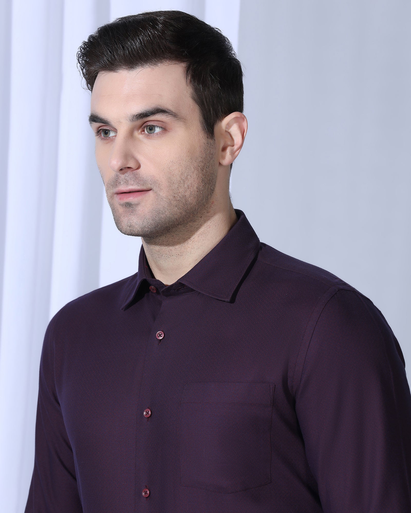 Formal Red Textured Shirt - Lotto