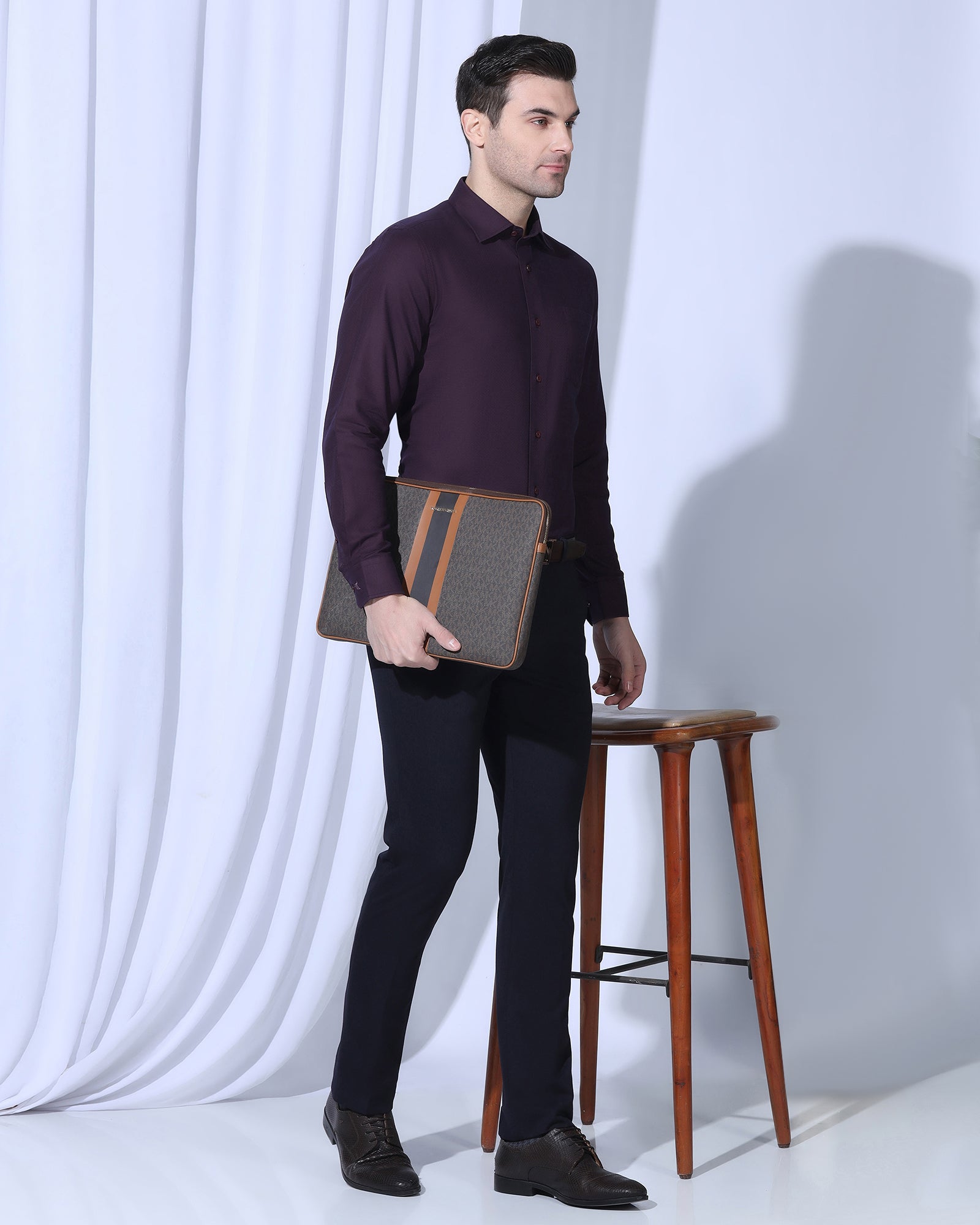 Formal Red Textured Shirt - Lotto