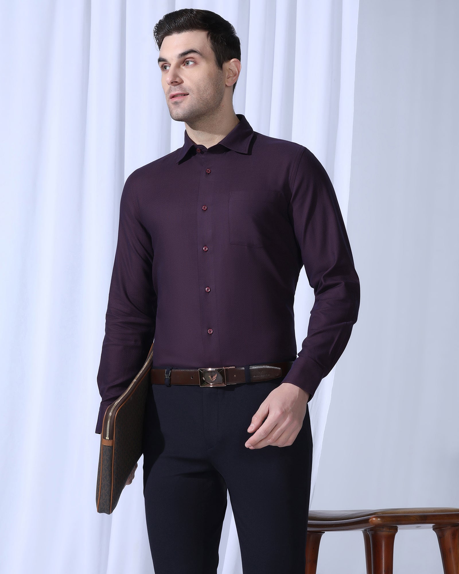 Formal Red Textured Shirt - Lotto