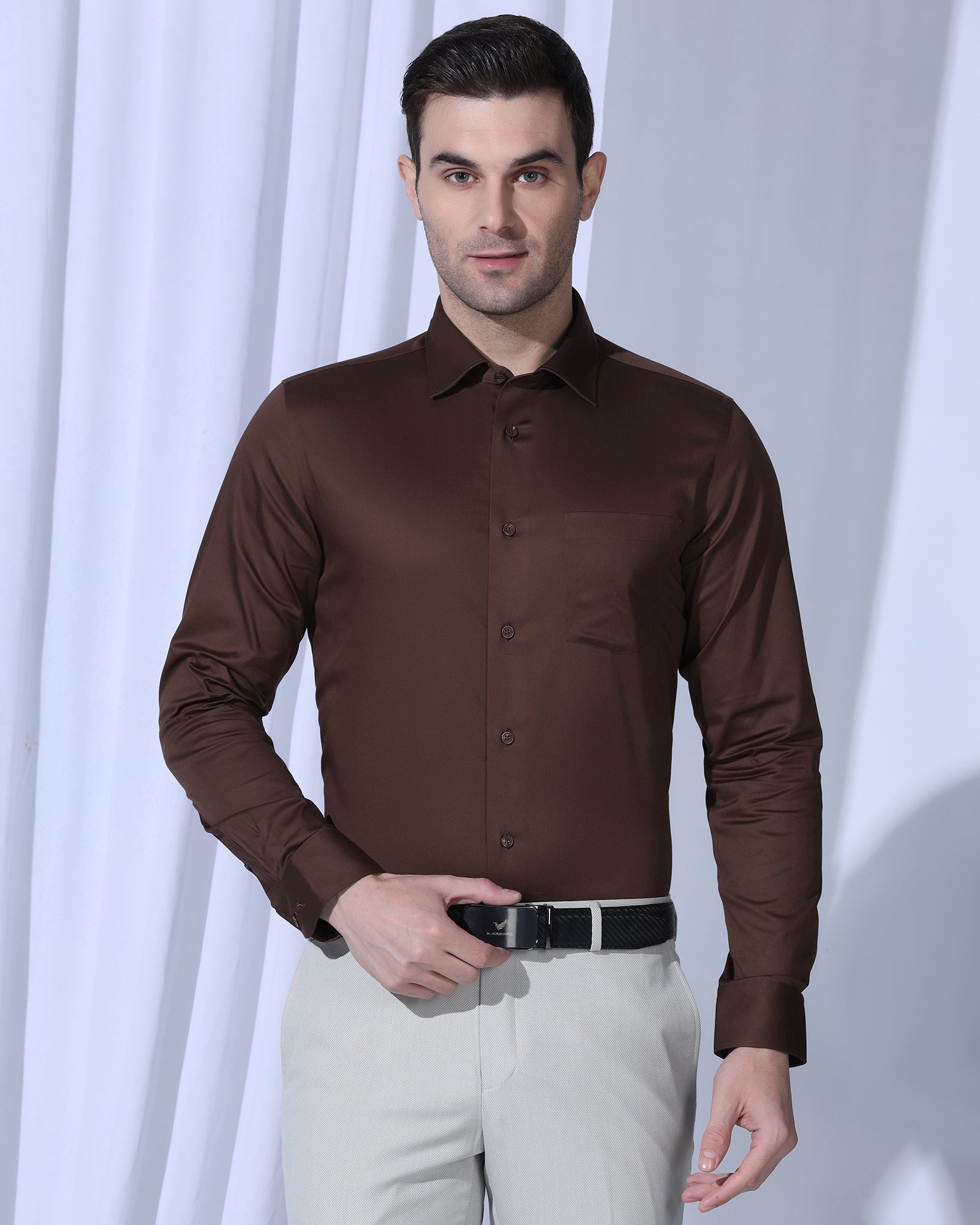 Non Iron Formal Rust Solid Shirt - Georgia