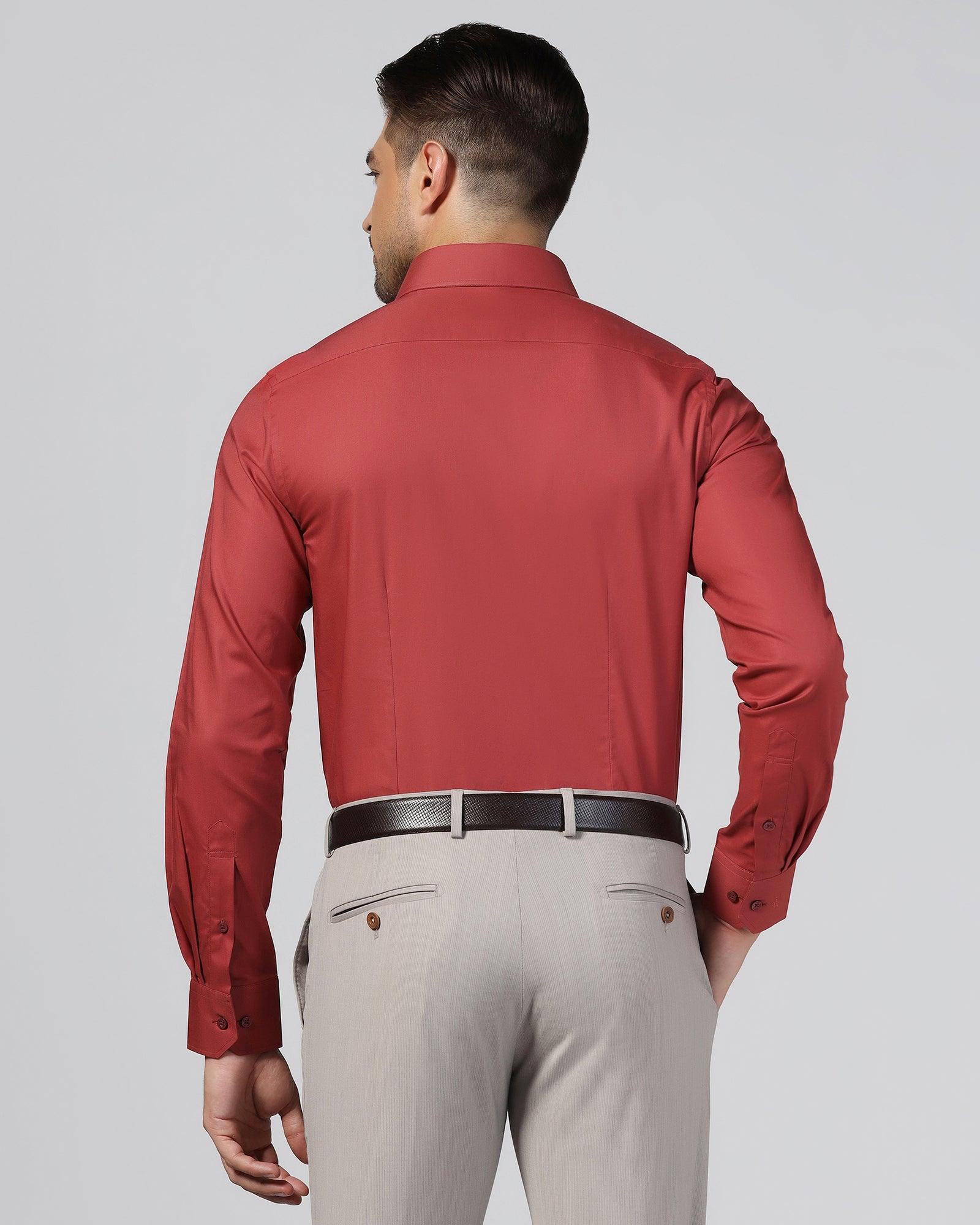 Formal Rust Solid Shirt - Retro