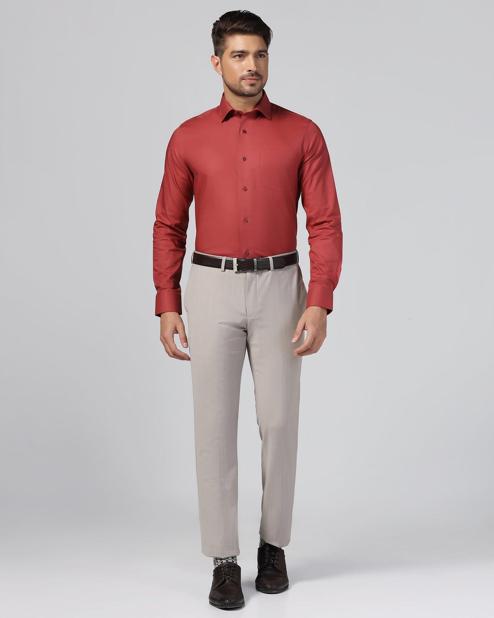 Formal Rust Solid Shirt - Retro