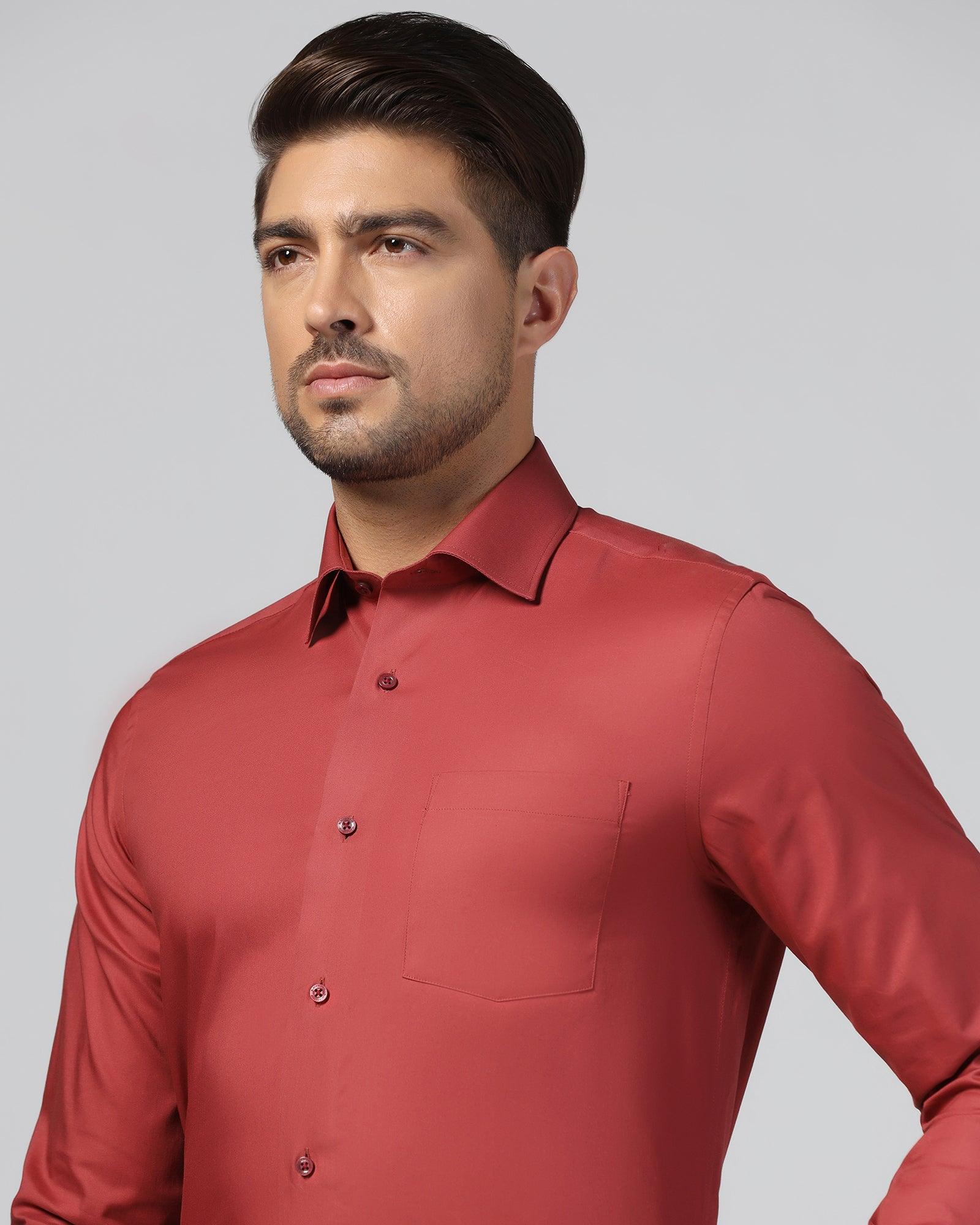 Formal Rust Solid Shirt - Retro