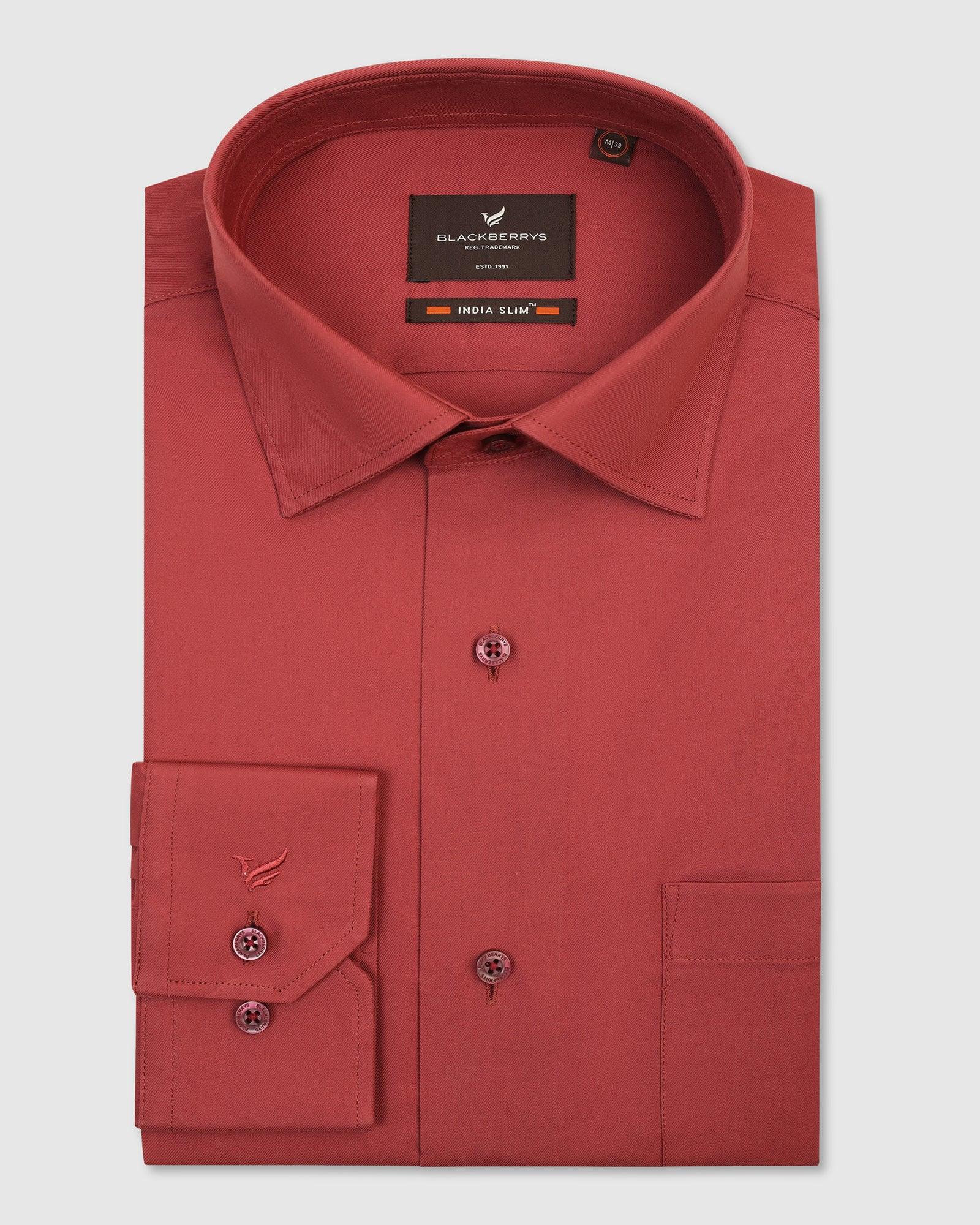 Formal Rust Solid Shirt - Retro